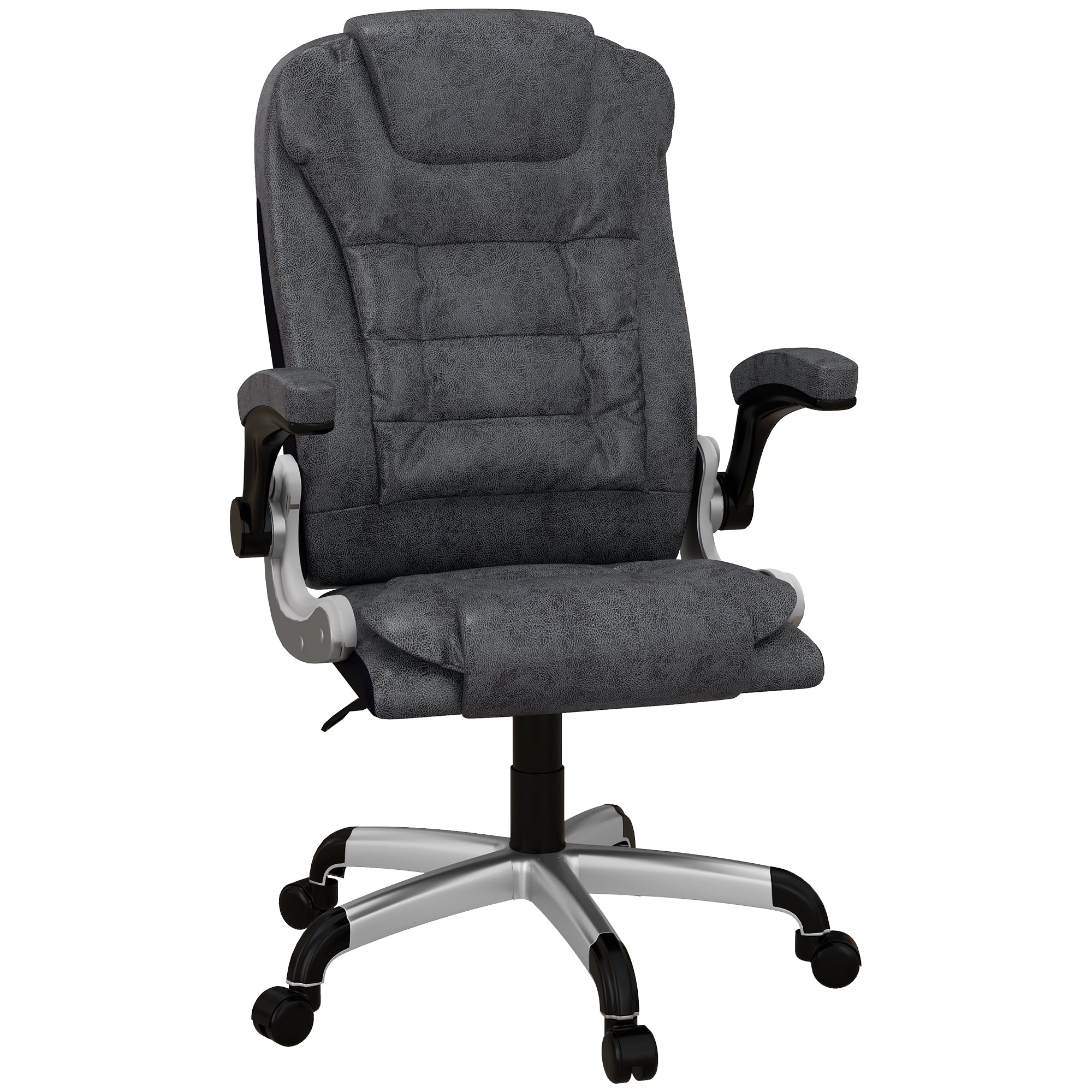 Vinsetto 400lbs Big and Tall Office Chair, Microfibre Computer Desk Chair with Flip-up Arm, Adjustable Height, High Back, Charcoal Grey