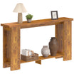 Farmhouse Console Table, 63" Narrow Entryway Table with Storage Shelf and Thickened Tabletop for Living Room, Hallway, Entrance, Distressed Brown