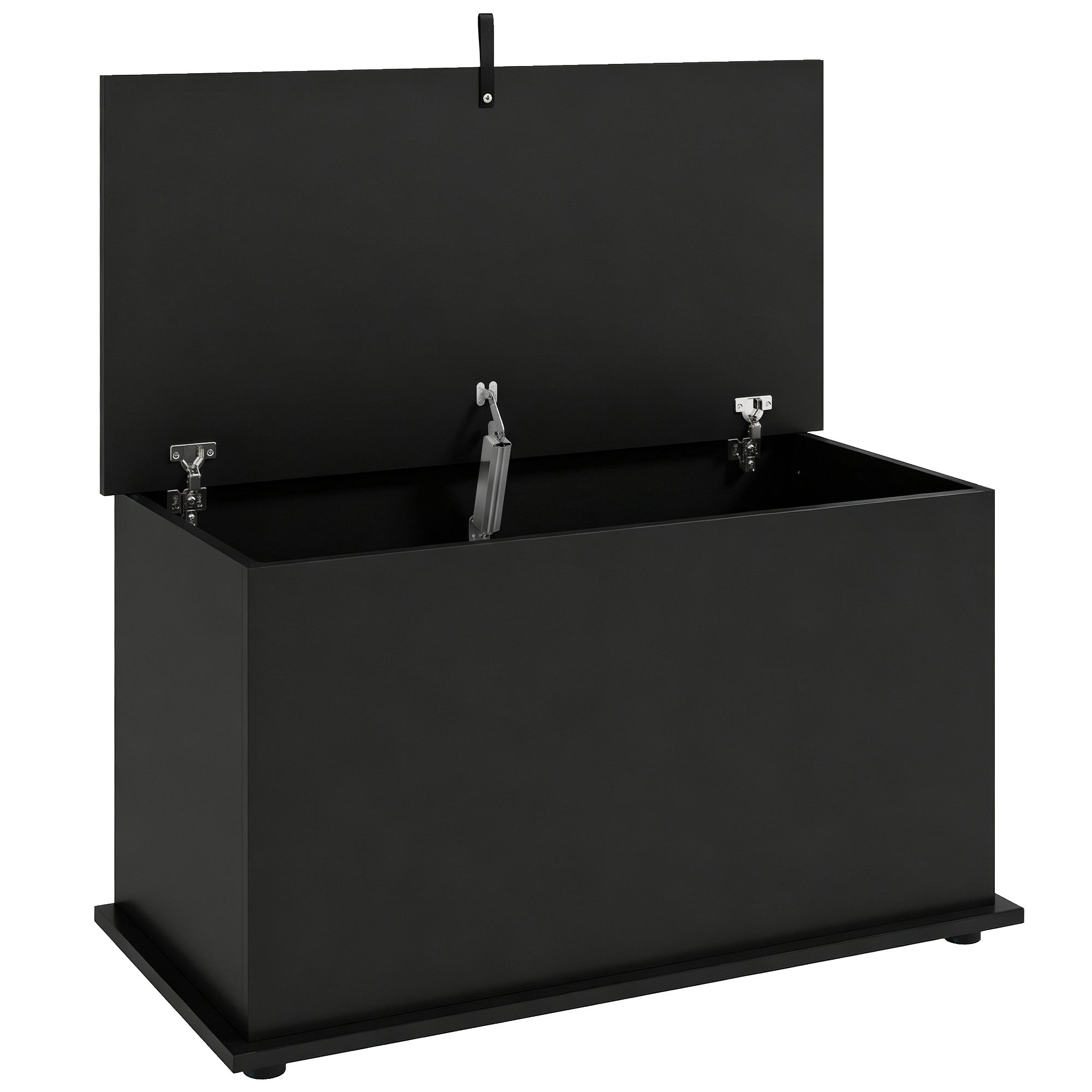 Storage Chest, Large 102L Blanket Box, Shoe Bench with Safety Hinged Lid, Storage Trunk, Bed End Bench for Bedroom, Hallway, Living room, Playroom, 80 x 40 x 45cm, Black