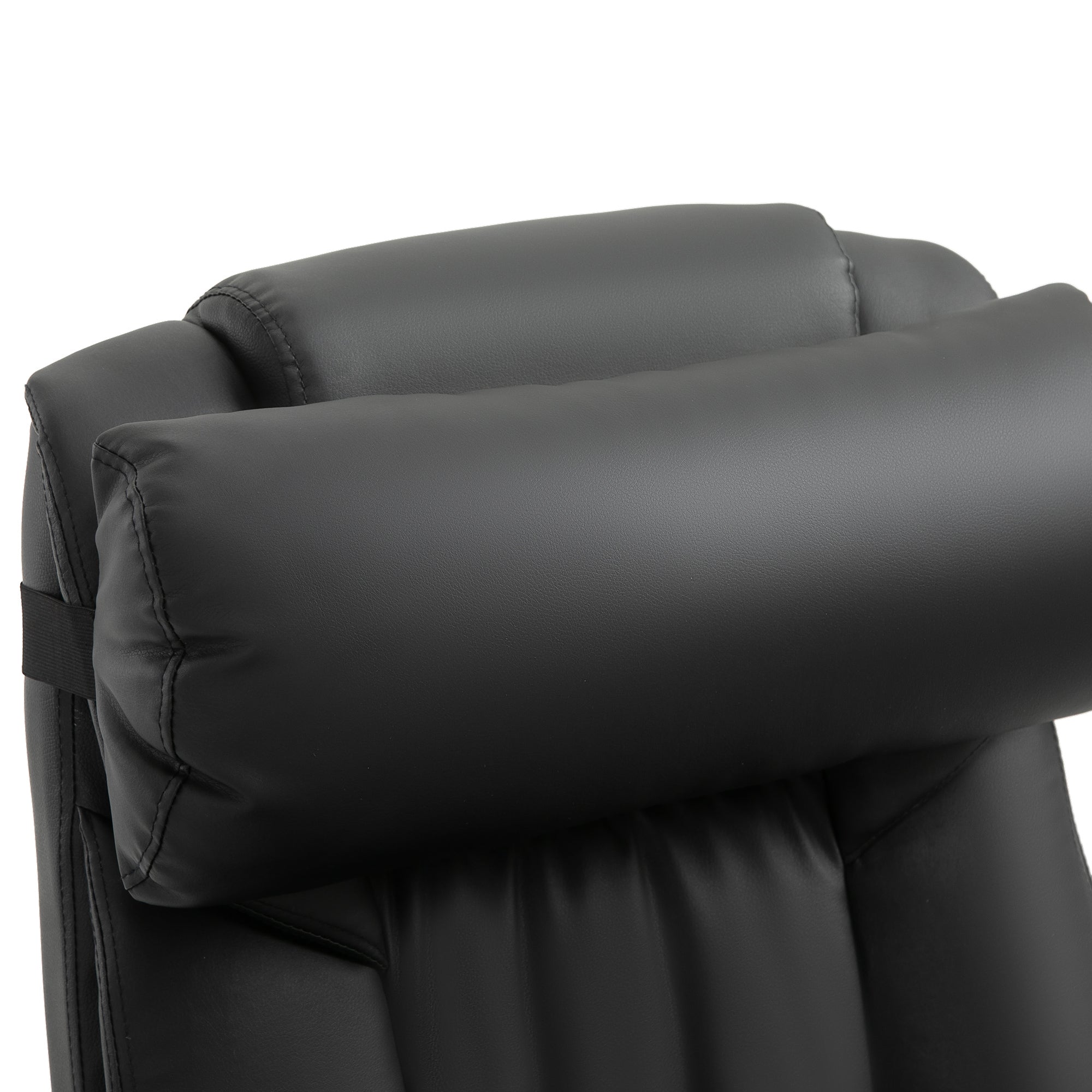 High Back Massage Office Chair with 6 Vibration Points, PU Leather Reclining Computer Chair, Ergonomic Desk Chair Black