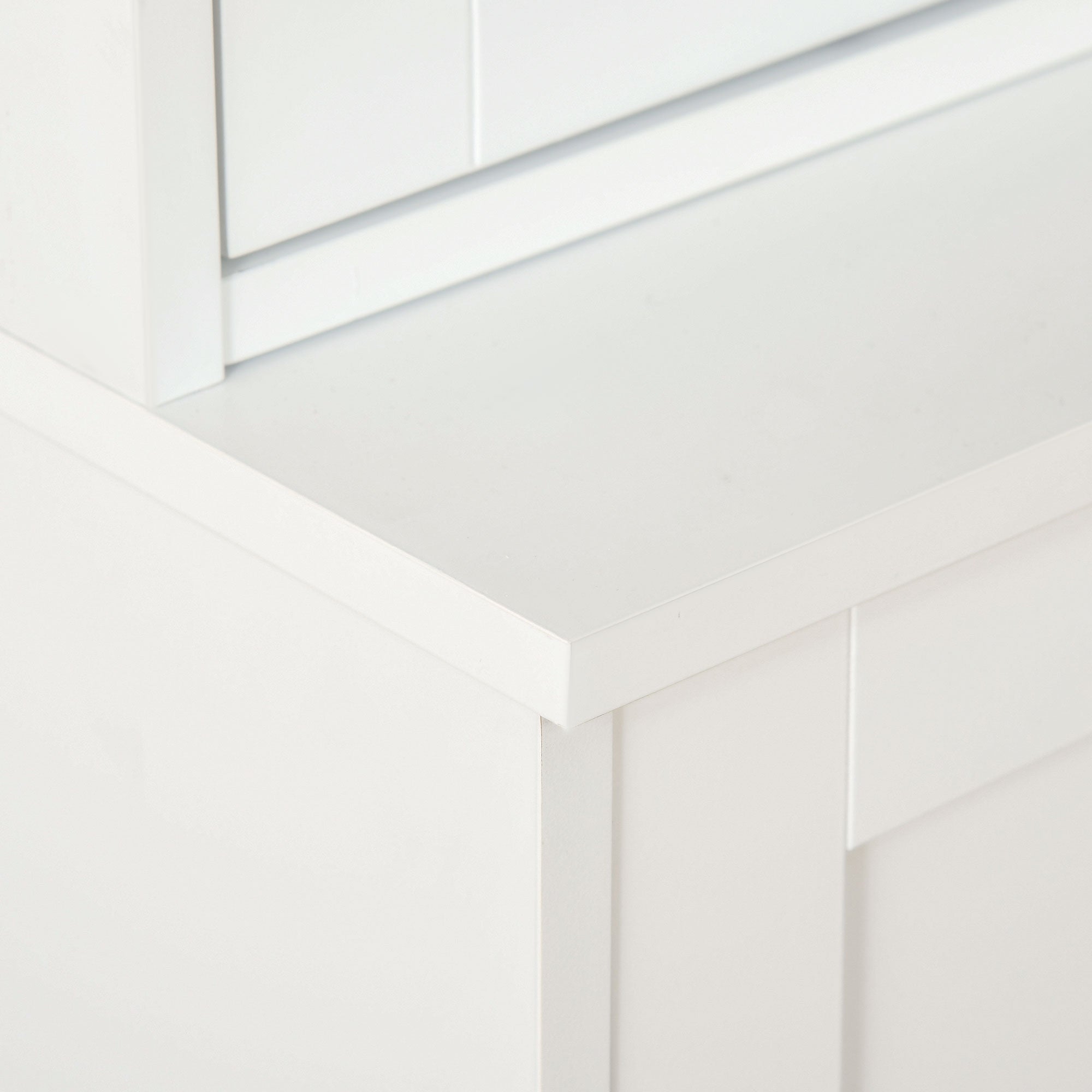 Modern Bookcase with Glass Doors, Display Storage Cabinet w/ Adjustable Shelves, White - HOMCOM