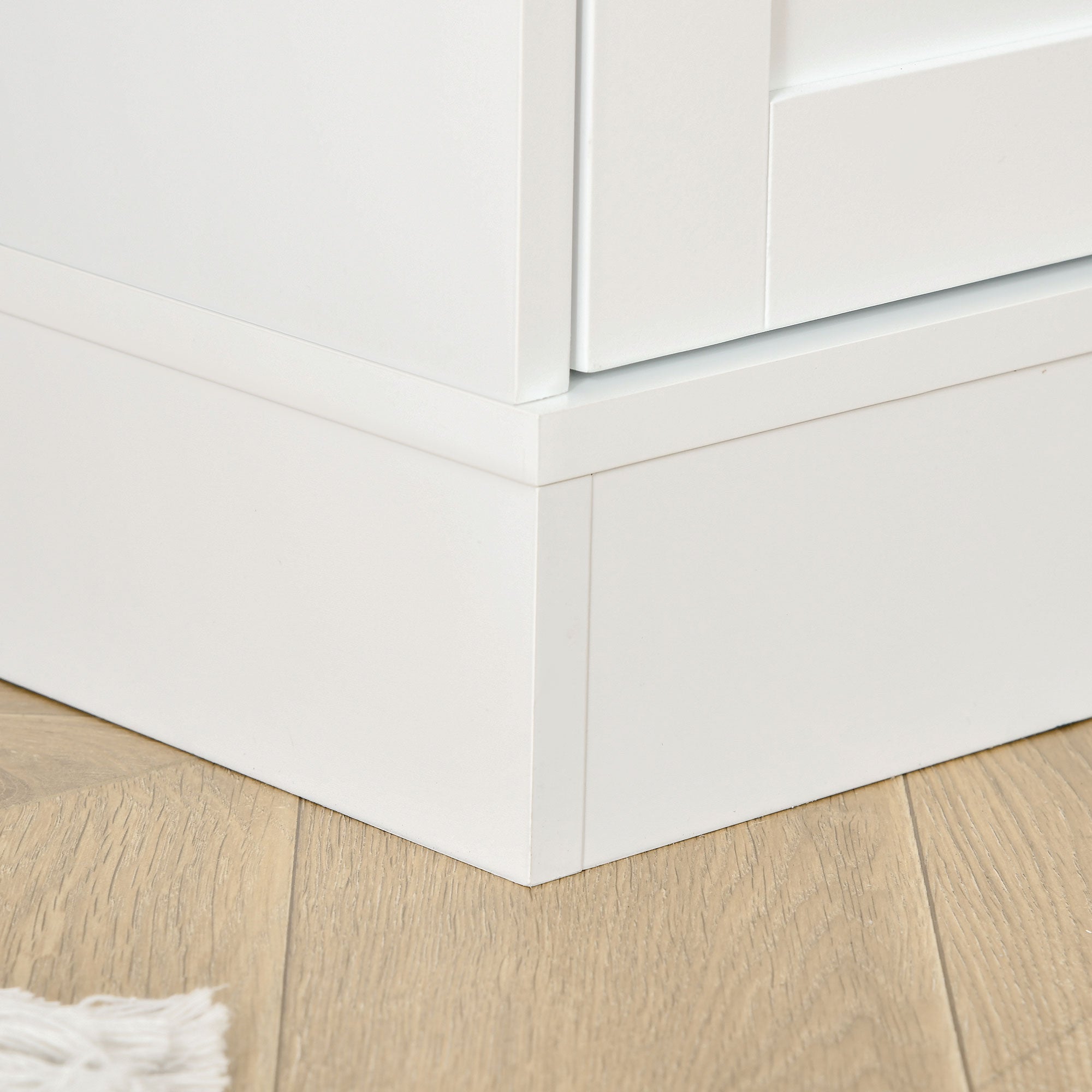 Modern Bookcase with Glass Doors, Display Storage Cabinet w/ Adjustable Shelves, White - HOMCOM