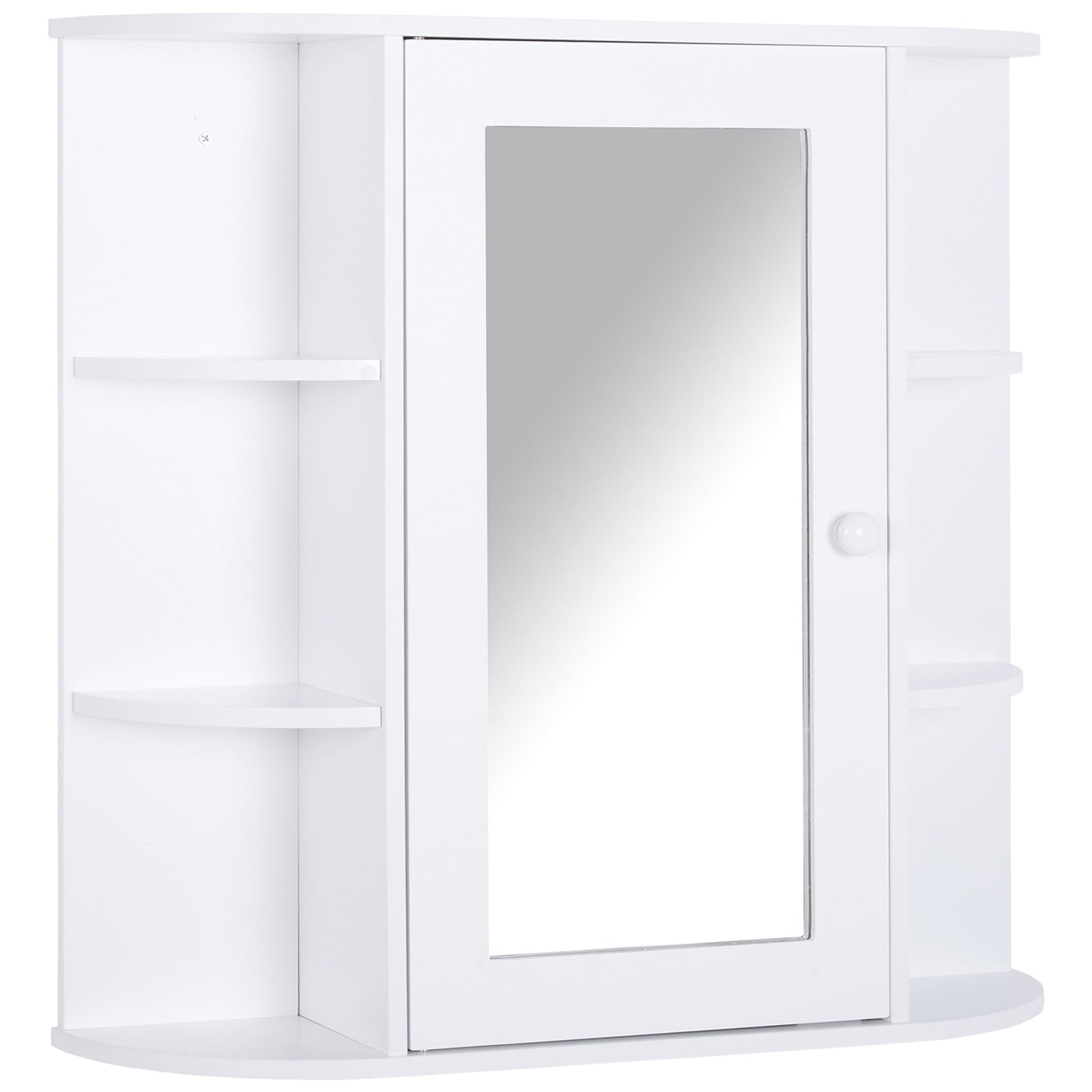 HOMCOM Bathroom Medicine Cabinet with Mirror, Wall Mounted Storage Cabinet with Mirrored Door & Shelves, Mirror Cabinet for Bathroom Living Room, White