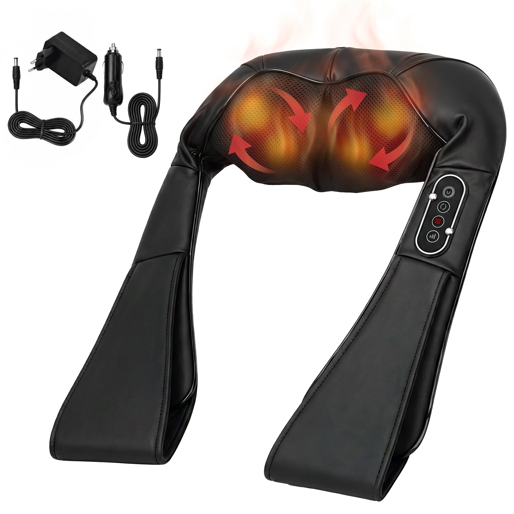 Cordless Neck Massager with Heat, Deep Tissue 4D Shiatsu Neck and Shoulder Massager for Back, Waist and Leg, for Car Home Office, Gifts for Men and Women
