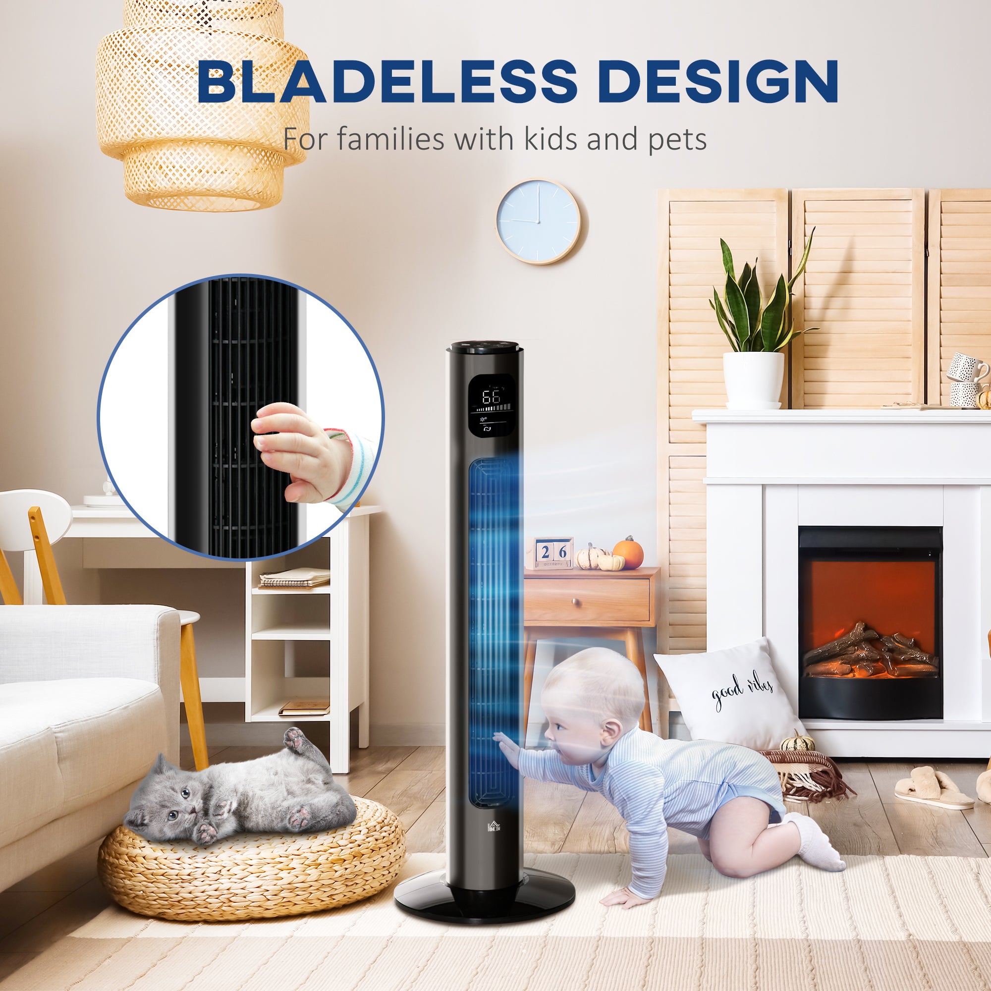 38 Inch Tower Fan with Aroma Diffuser Quiet 70° Oscillating 3 Speeds 12H Timer Remote Control Black