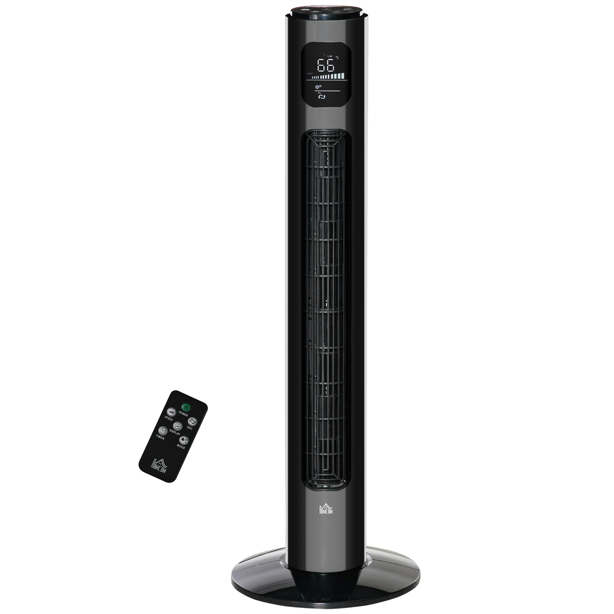 38 Inch Tower Fan with Aroma Diffuser Quiet 70° Oscillating 3 Speeds 12H Timer Remote Control Black