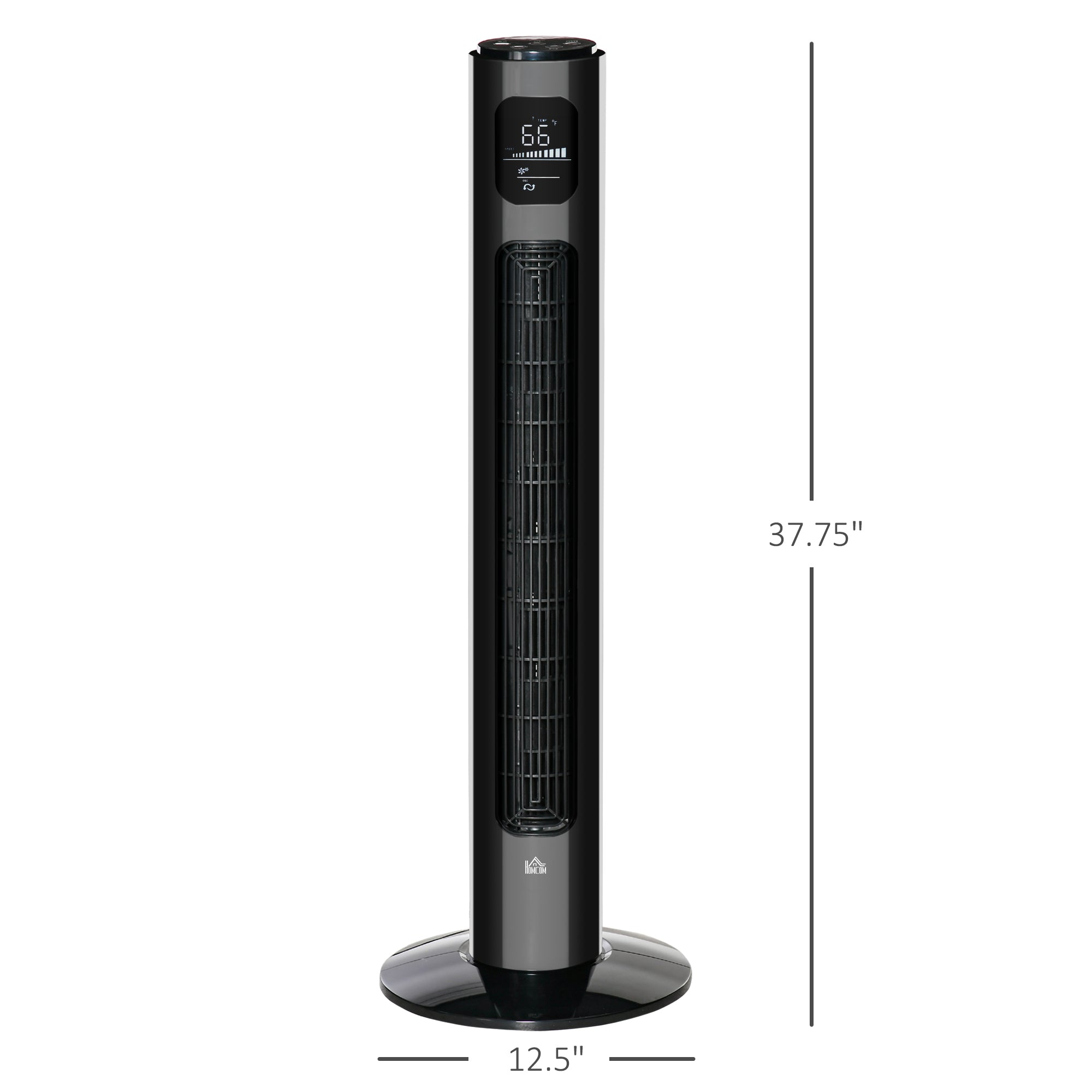 38 Inch Tower Fan with Aroma Diffuser Quiet 70° Oscillating 3 Speeds 12H Timer Remote Control Black