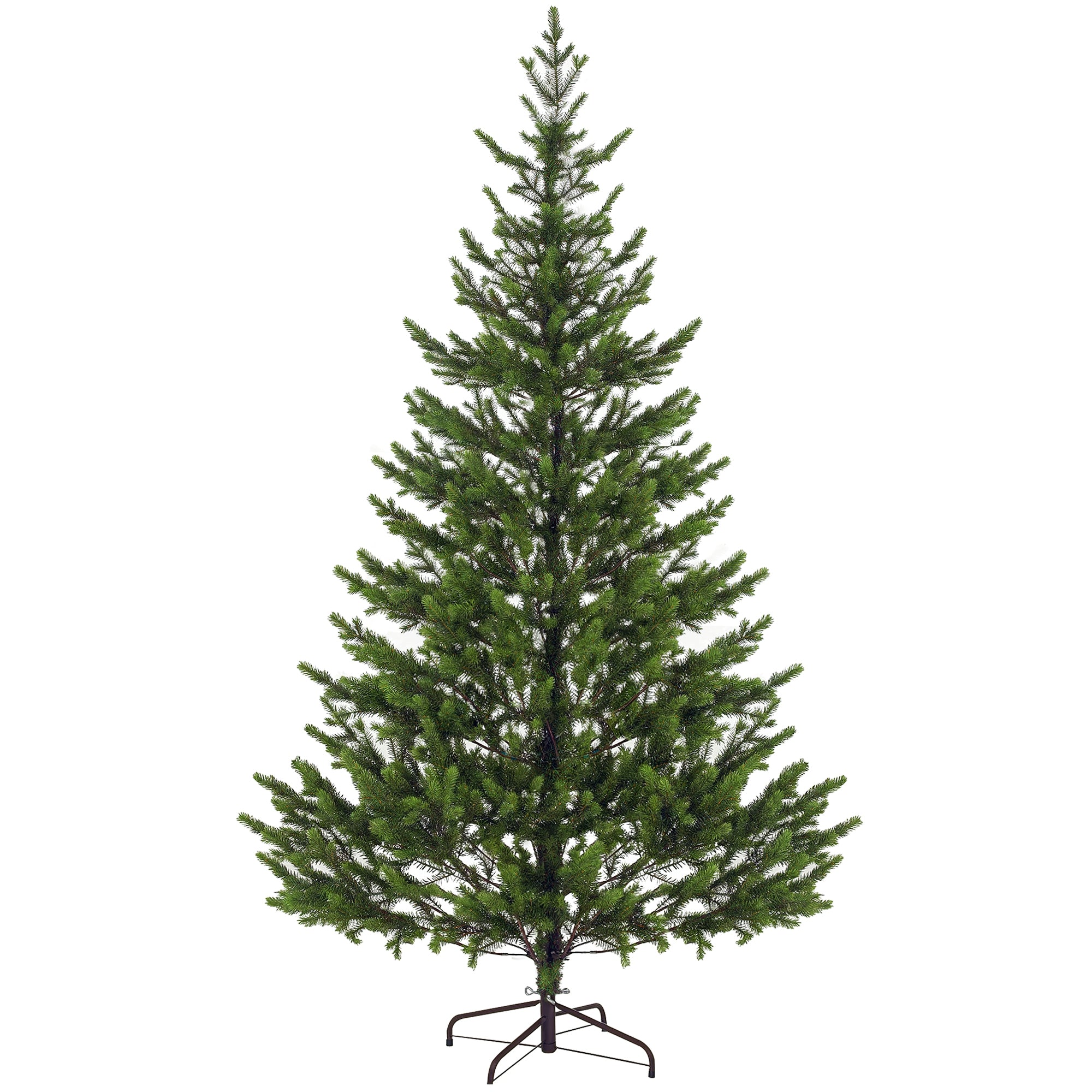7.5ft Artificial Christmas Tree, Sparse Realistic Cedar Tree with 2901 Tips, Easy Assembly, Hinged Xmas Tree for Home Office Holiday, Green