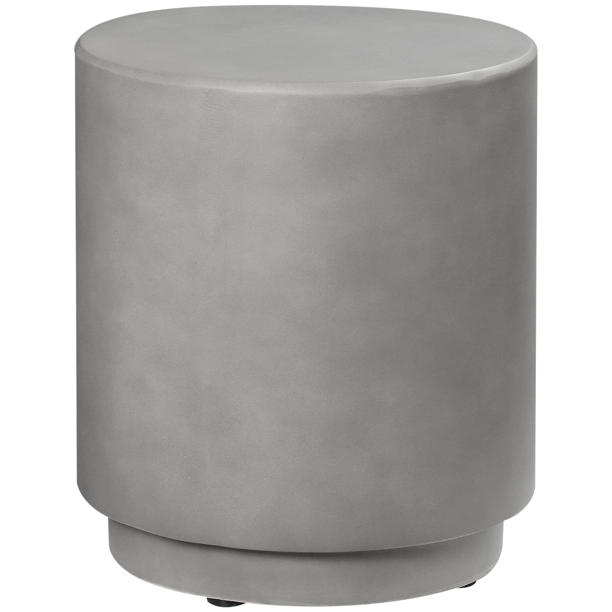 Lightweight Accent Table with Concrete Finish Round Side Table