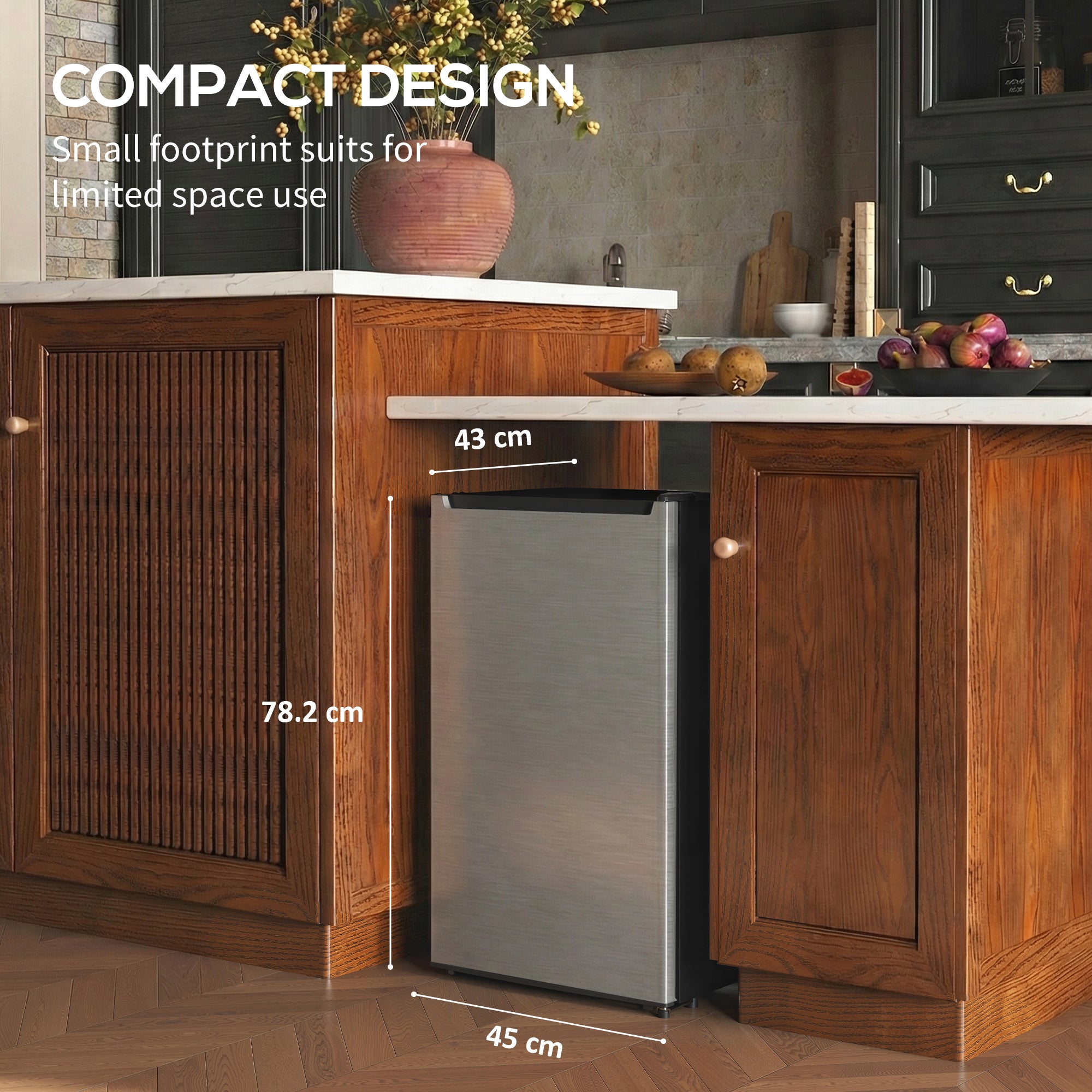 Compact Upright Freezer, 2.1 Cubic Feet Mini Freezer with Reversible Door, Removable Shelf, Adjustable Temperature for Home Office, Apartment, Dormitory, Silver