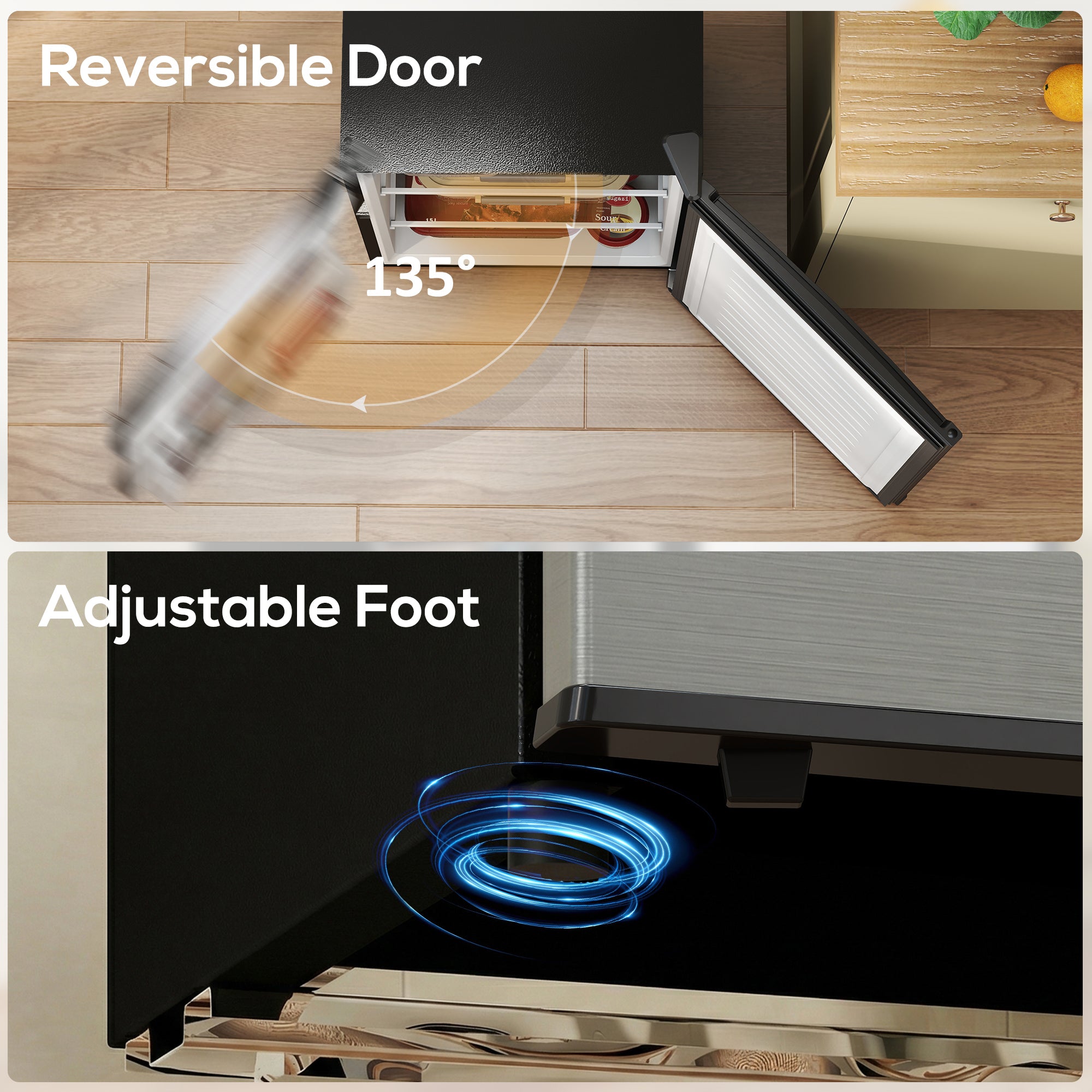 Compact Upright Freezer, 2.1 Cubic Feet Mini Freezer with Reversible Door, Removable Shelf, Adjustable Temperature for Home Office, Apartment, Dormitory, Silver