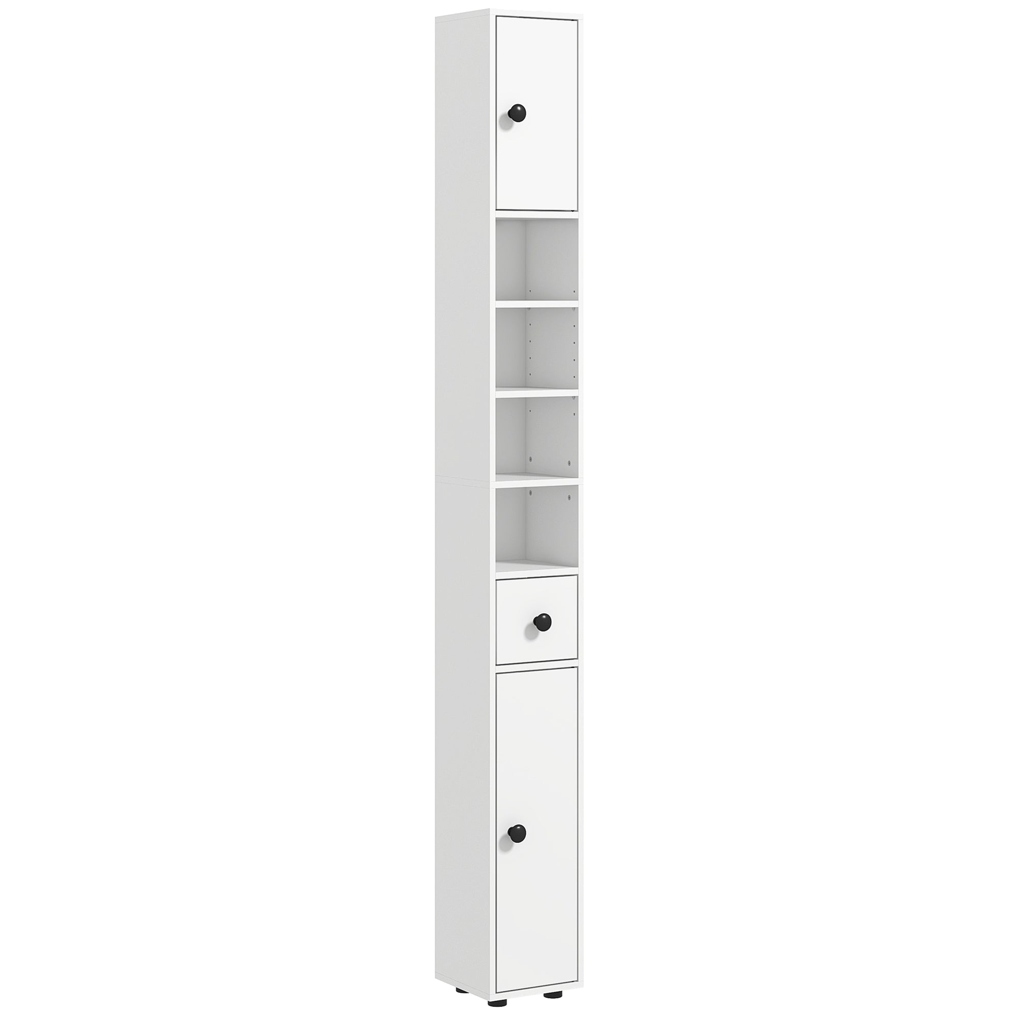 Kleankin 71" Tall Bathroom Storage Cabinet, Narrow Toilet Paper Cabinet White