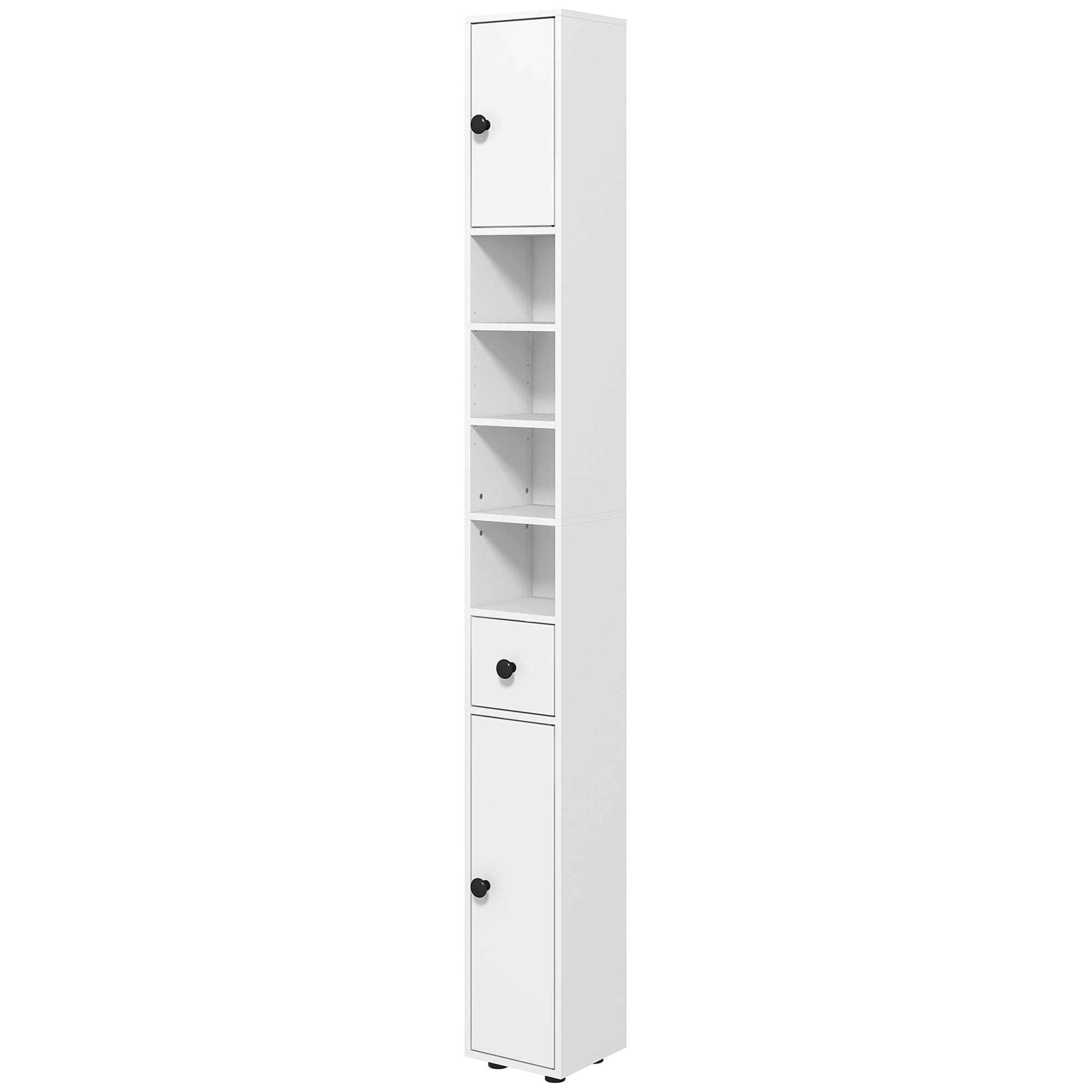 Kleankin 71" Tall Bathroom Storage Cabinet, Narrow Toilet Paper Cabinet White