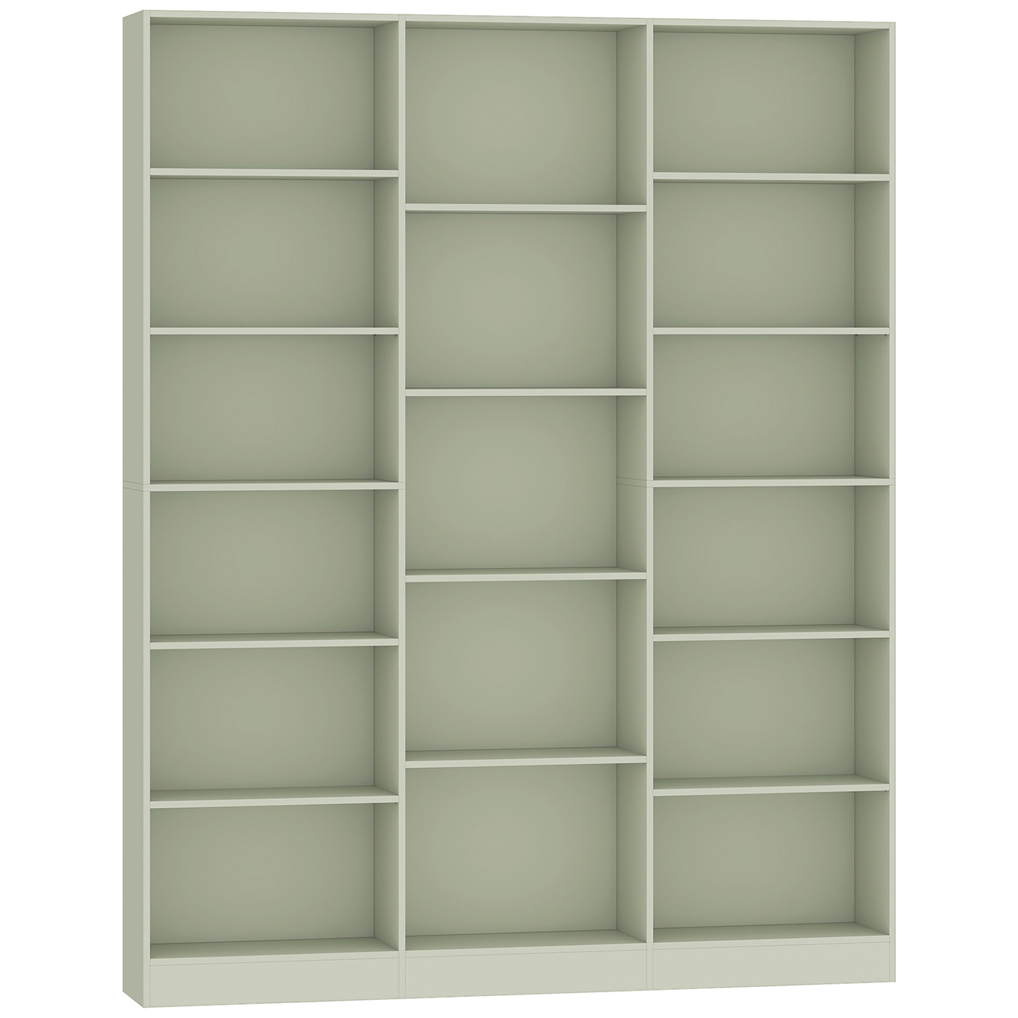 Bookcase with 17 Compartments, 6-Tier Tall Bookshelf with 17 Cubes, Adjustable Shelves, Freestanding Shelving Unit Display Shelf for Home Office, Living Room, 149 x 23.6 x 188 cm, Light Green
