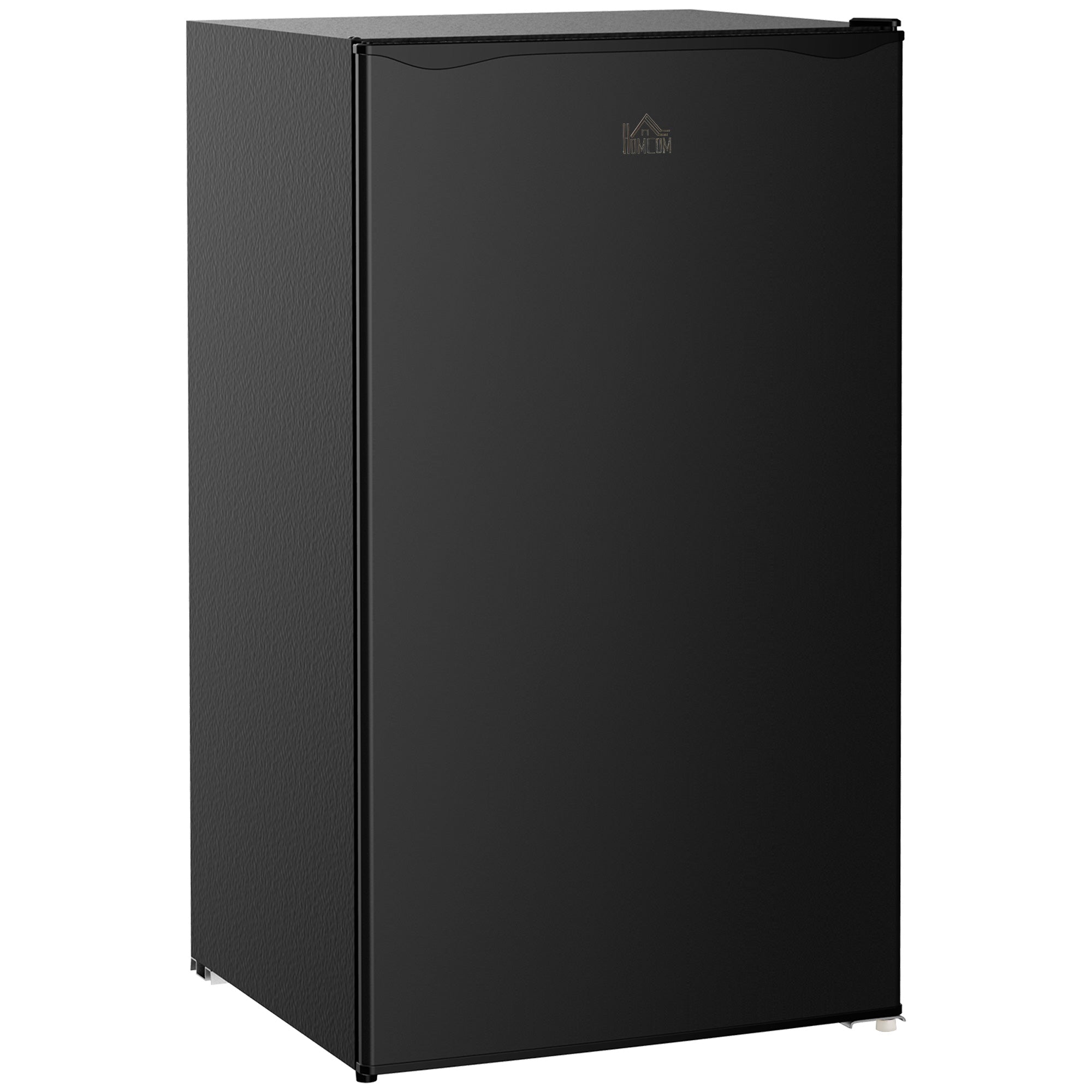 HOMCOM Mini Fridge with Freezer, 3.2 Cu. Ft. Compact Refrigerator with Adjustable Shelves, Mechanical Thermostat, Reversible Single Door for Bedroom, Dorm, Kitchen, Black