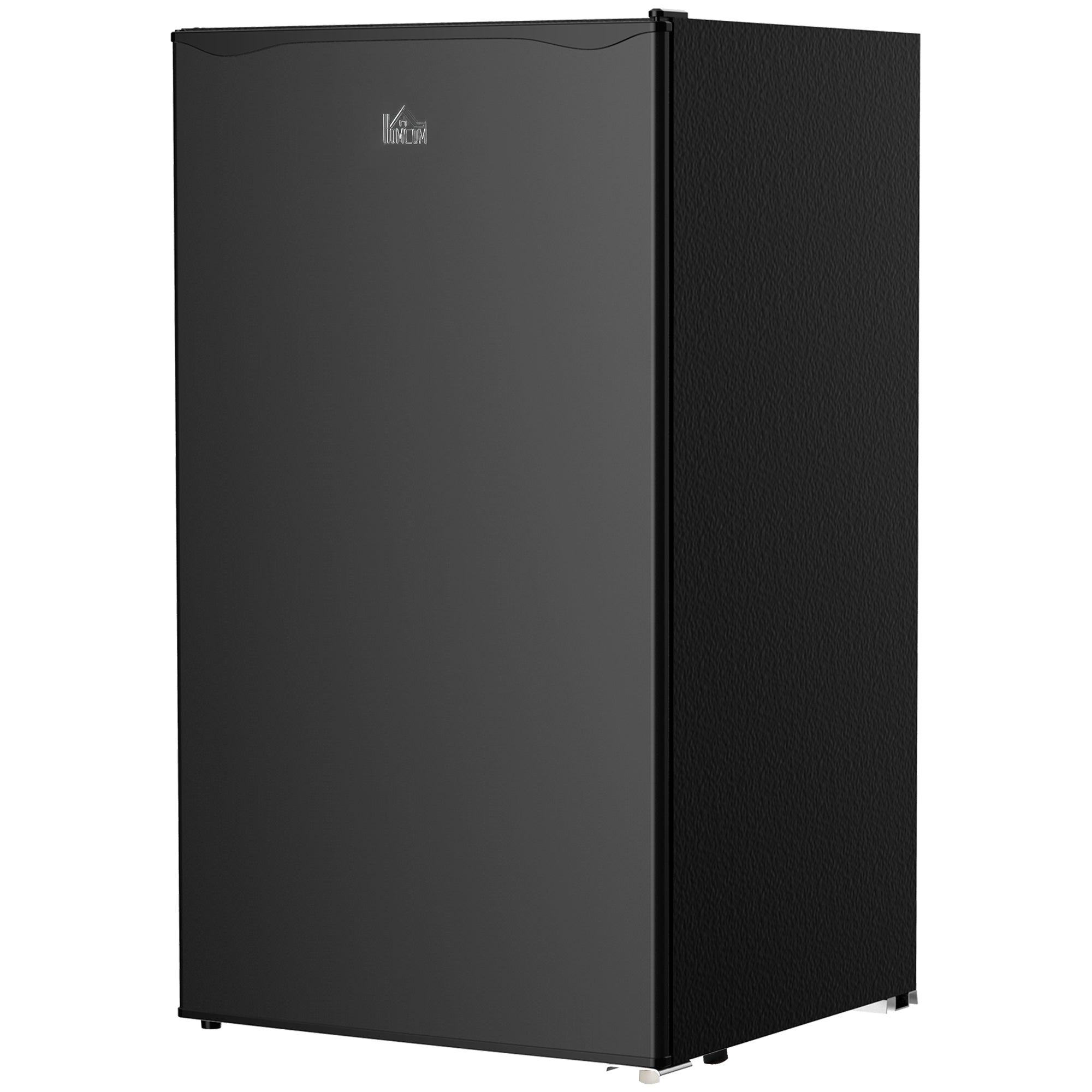 HOMCOM Mini Fridge with Freezer, 3.2 Cu. Ft. Compact Refrigerator with Adjustable Shelves, Mechanical Thermostat, Reversible Single Door for Bedroom, Dorm, Kitchen, Black