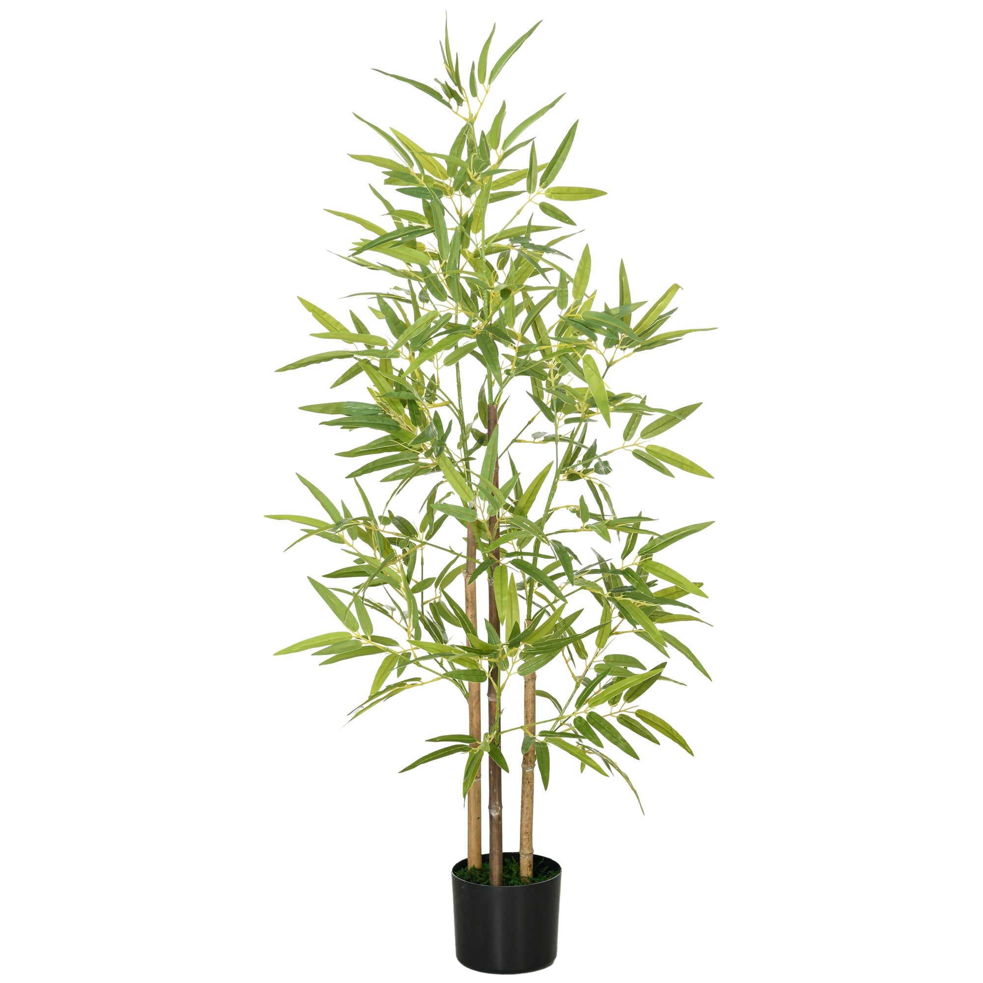 HOMCOM 4ft Artificial Bamboo with Pot, Indoor Fake Plants for Home Office Living Room Decor