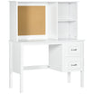 Computer Desk with Drawers & Shelves Home Office Desk with Storage & Corkboard White