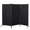 HOMCOM 3 Panel Room Divider, 6 Ft Double Hinged Folding Privacy Screen, Portable Freestanding Partition Wall Divider for Home Office, Black