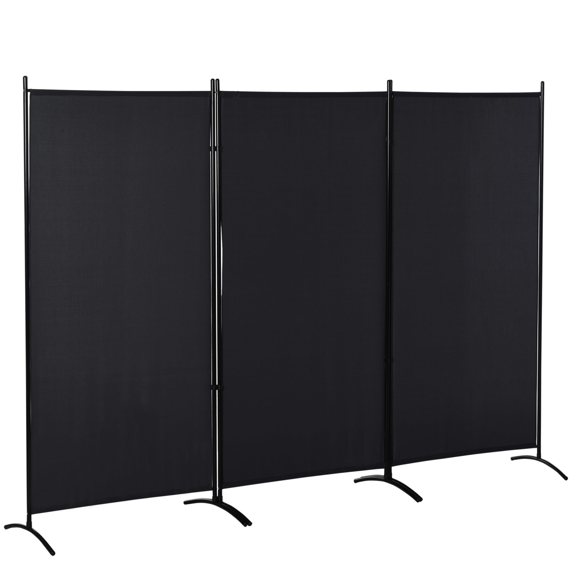 6' 3 Panel Room Divider, Indoor Privacy Screen for Home, Black