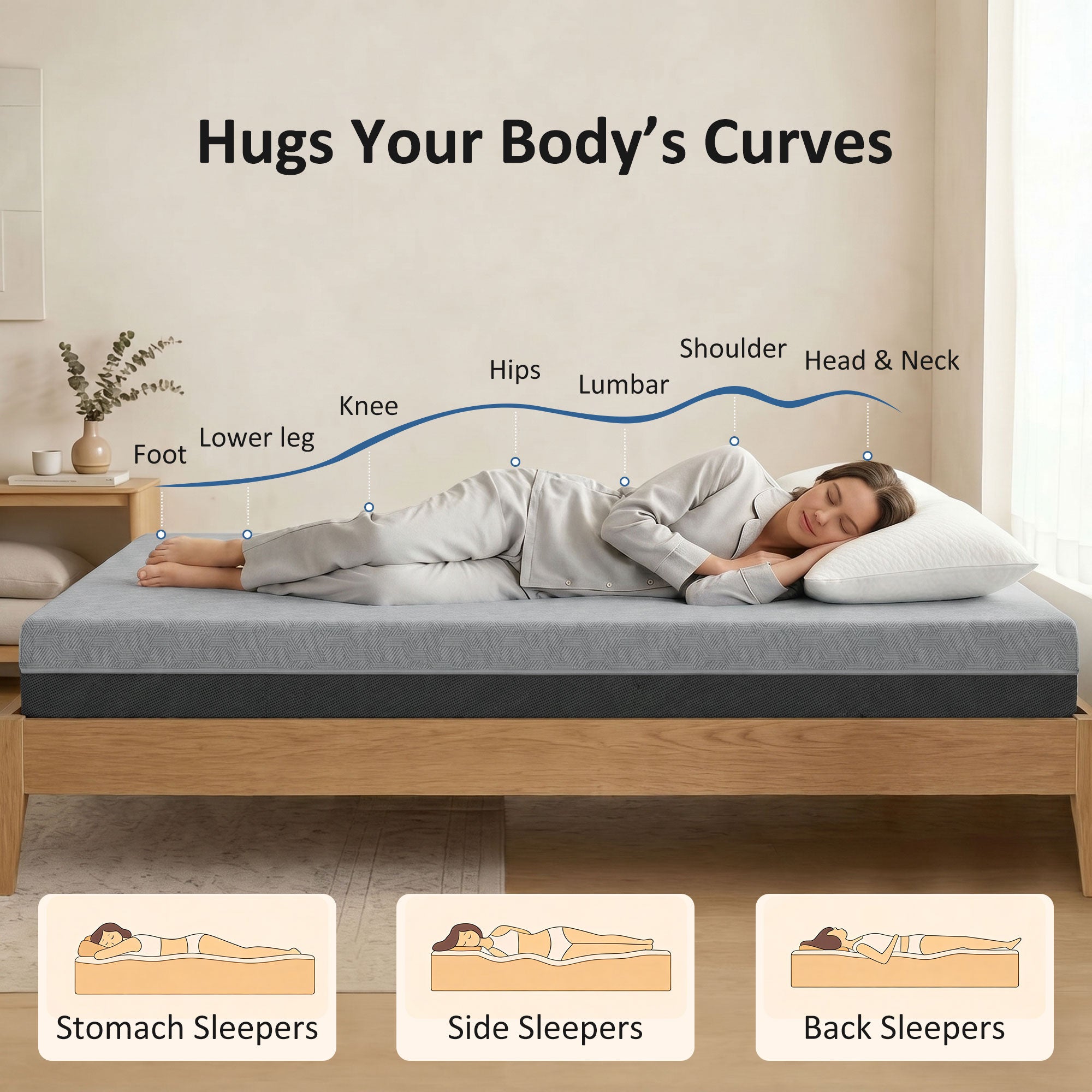 King Mattress, 12 Inch Memory Foam Mattress for Pressure Relief, Graphene Gel Cooling Copper Bed in a Box with Washable Cover, Fiberglass Free, Made in USA, CertiPUR-US Certified, Medium Firm