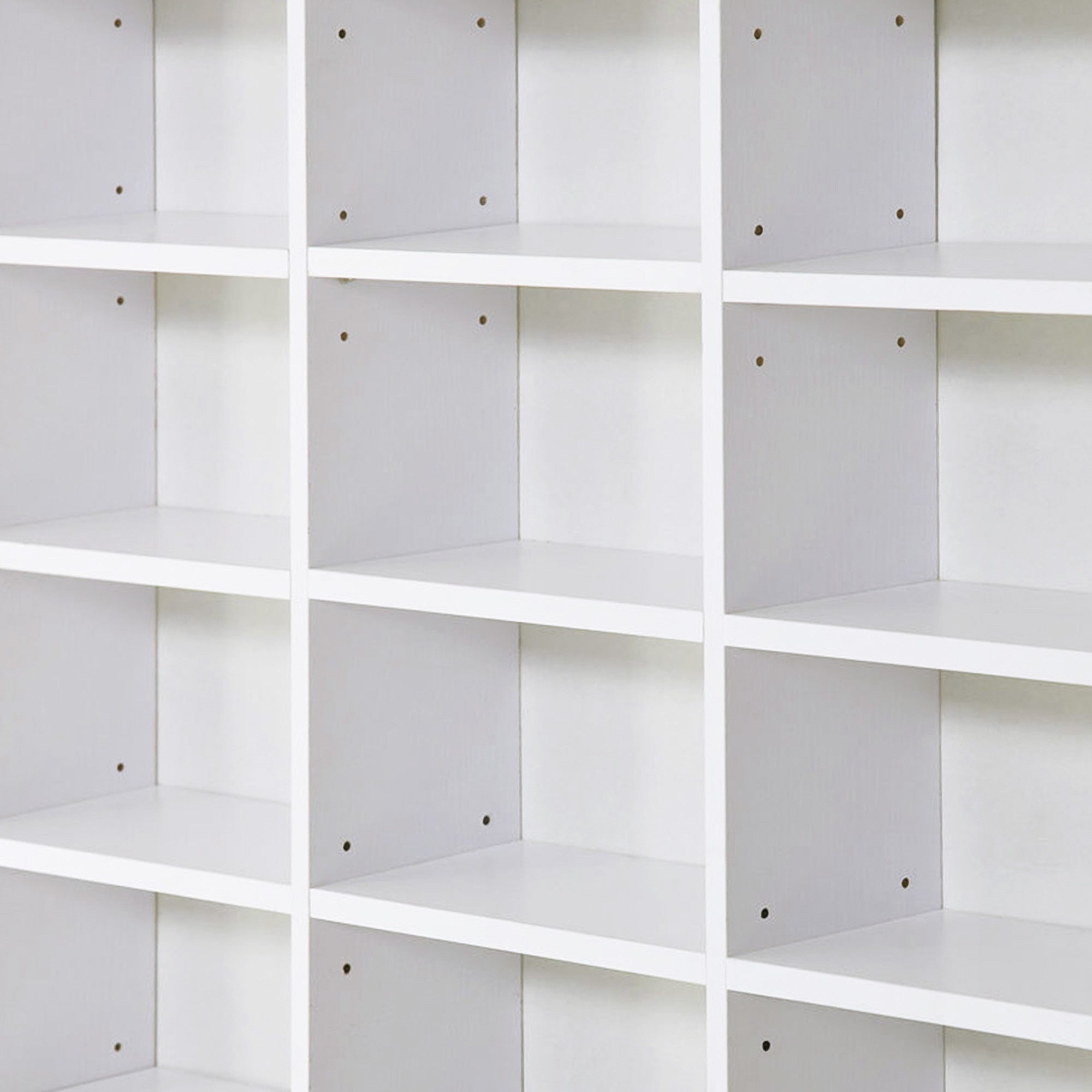 1116 CD/ 528 DVD Storage Unit, Media Storage Shelf, Wooden Display Unit with Adjustable Shelves, 102 x 195 cm, White