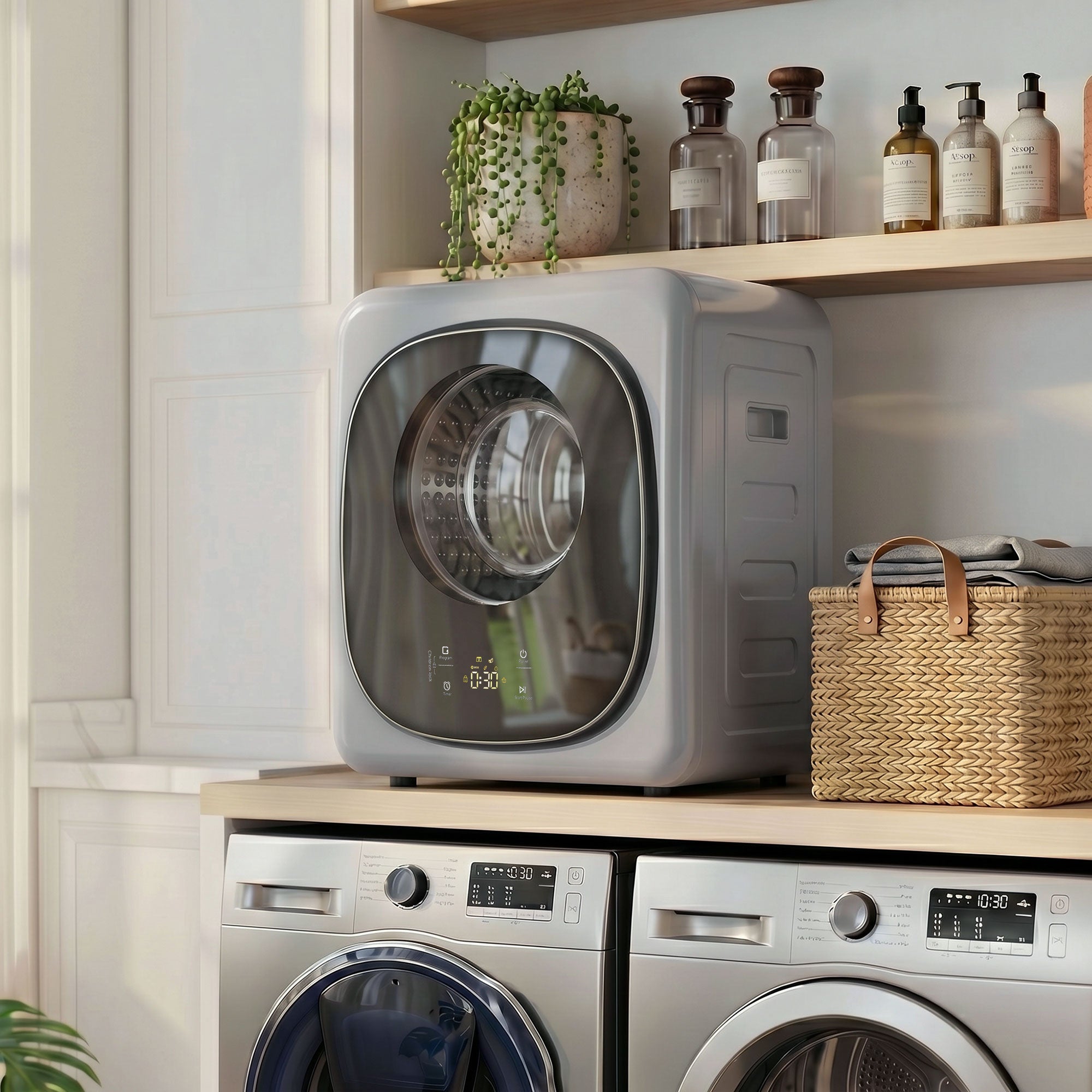 Vented Tumble Dryer, 4kg Wet Laundry/2.5kg Dry Capacity, 57cm Height 800W Compact Freestanding Clothes Drying Machine with 5 Drying Modes, Sensor Dry for Apartment, Dorm, RVs, Silver