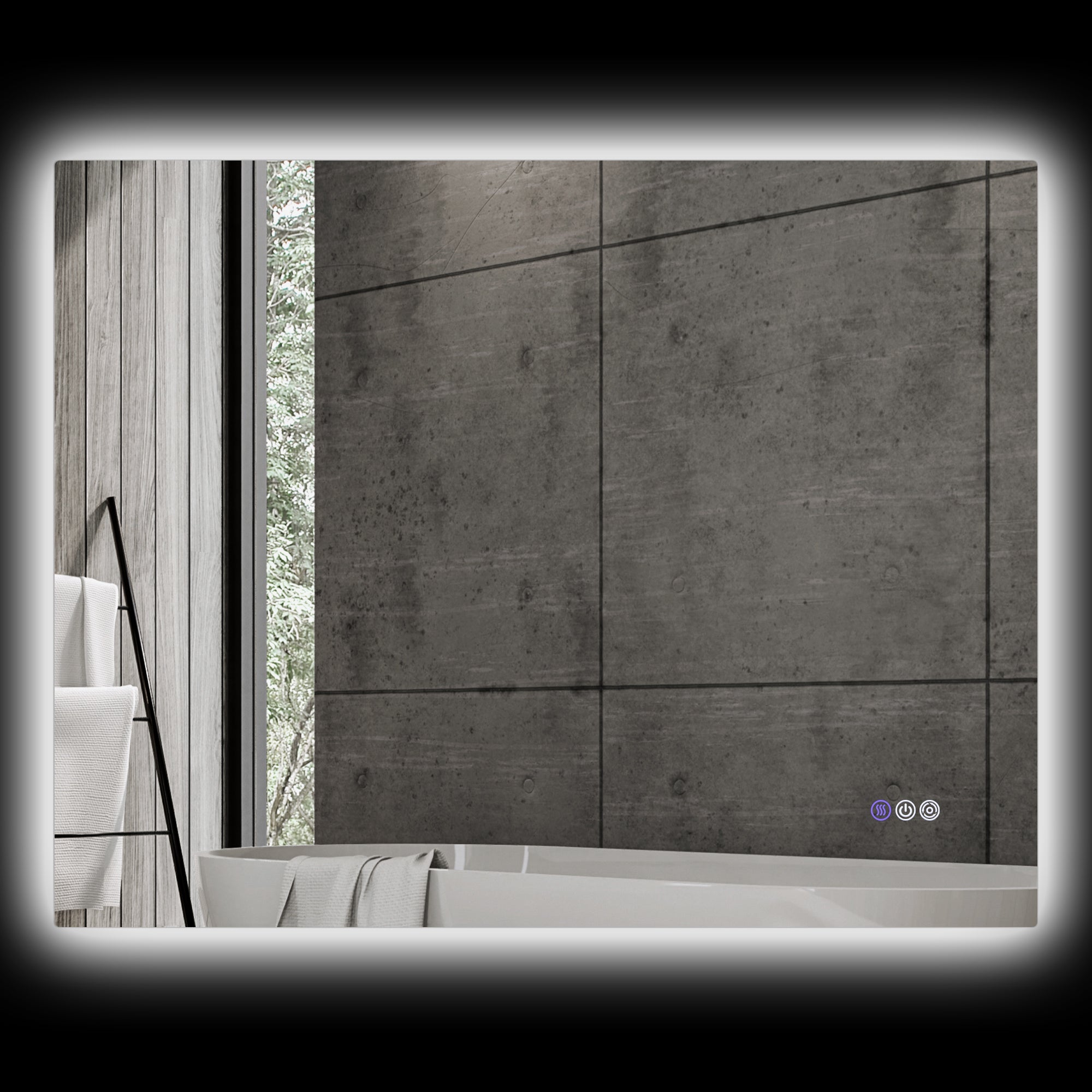 Dimmable Bathroom Mirror with Lights, 32" x 24" Backlit LED Mirror w/ Anti-Fog, Memory & Infinite Color Temperature