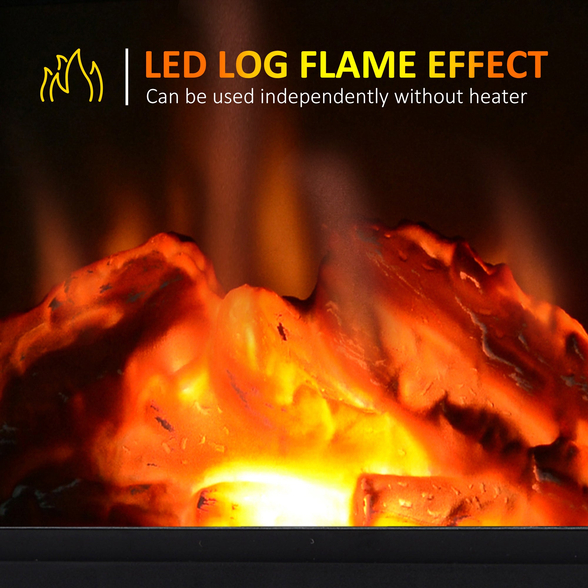 14" 1000W Mini Standing Electric Fireplace Portable Heater with Overheating, Black