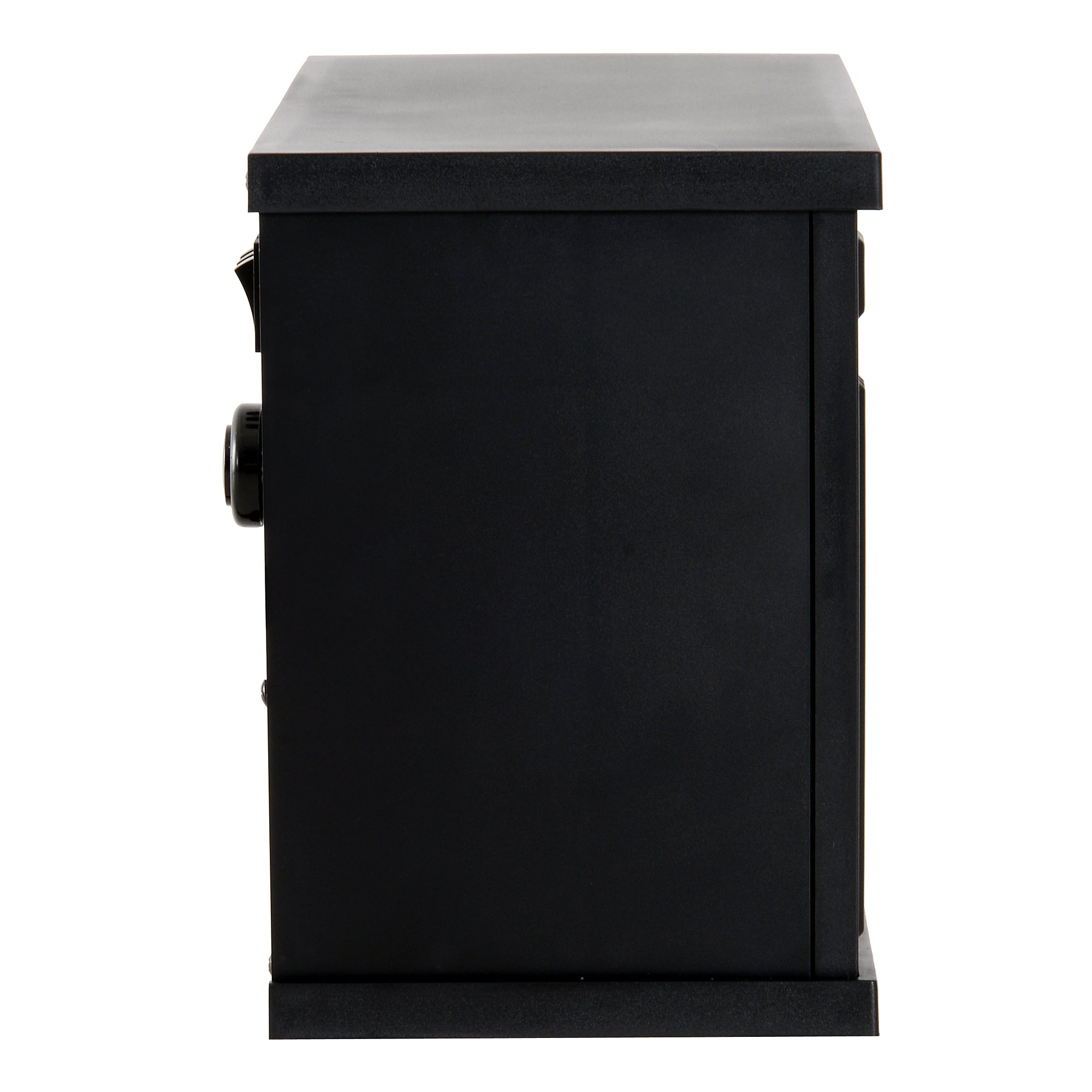 14" 1000W Mini Standing Electric Fireplace Portable Heater with Overheating, Black