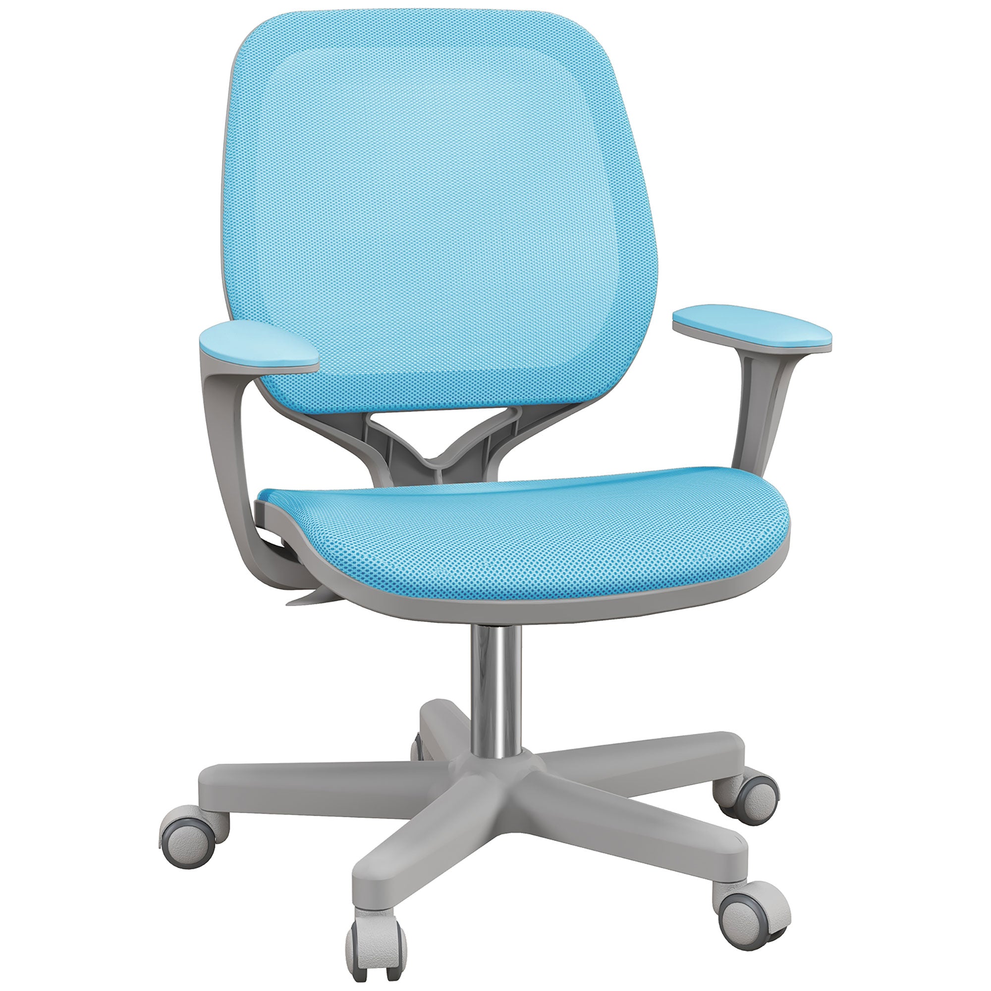 Vinsetto Robust Chair, Small Mesh Computer Desk Chair with Adjustable Height, Swivel Security Castors, Mid Back, for Robust - Light Blue