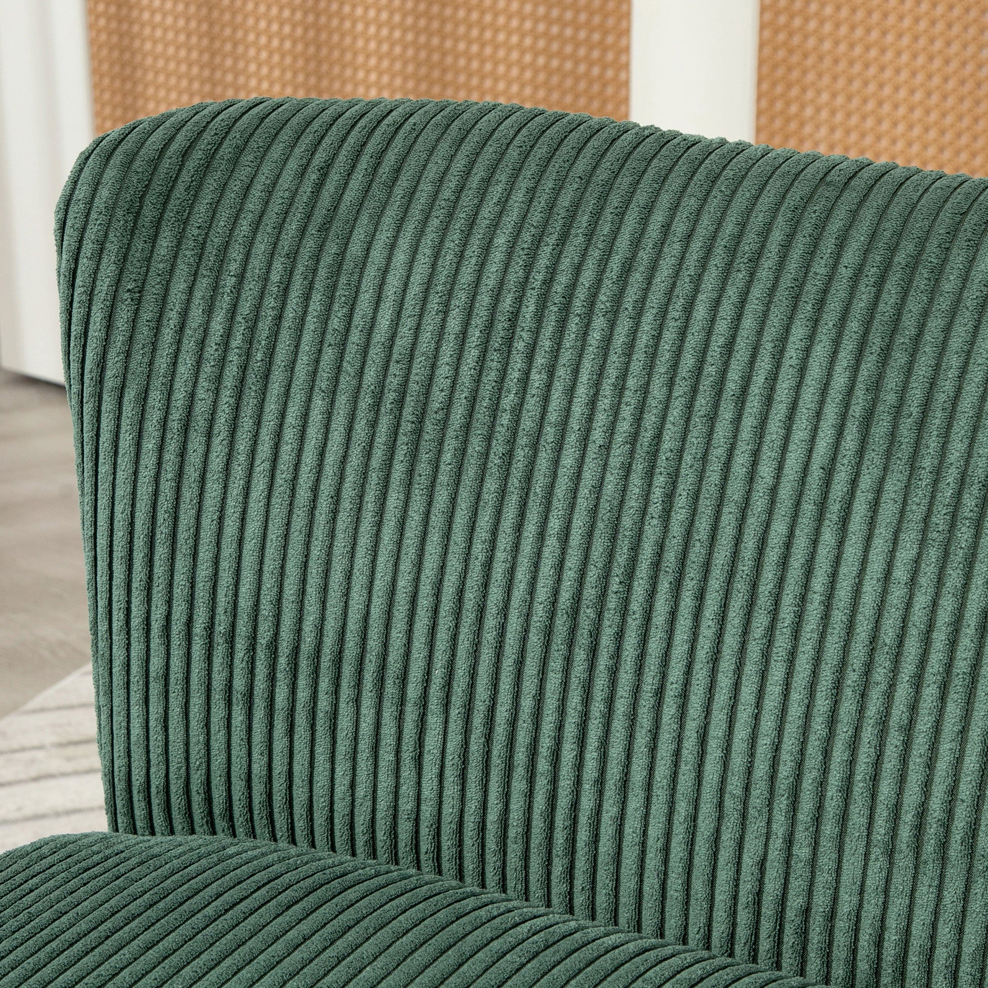 46" Loveseat Sofa, Corduroy Fabric 2 Seater Sofa Couch with Thick Padded Seat and Rubber Wood Legs, Upholstered Small Couch for Living Room, Home Office, Green