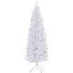 HOMCOM 6ft Tall Pencil Christmas Tree, Artificial Xmas Tree with 479 Branch Tips and Steel Base, Holiday Décor for Home Office, White