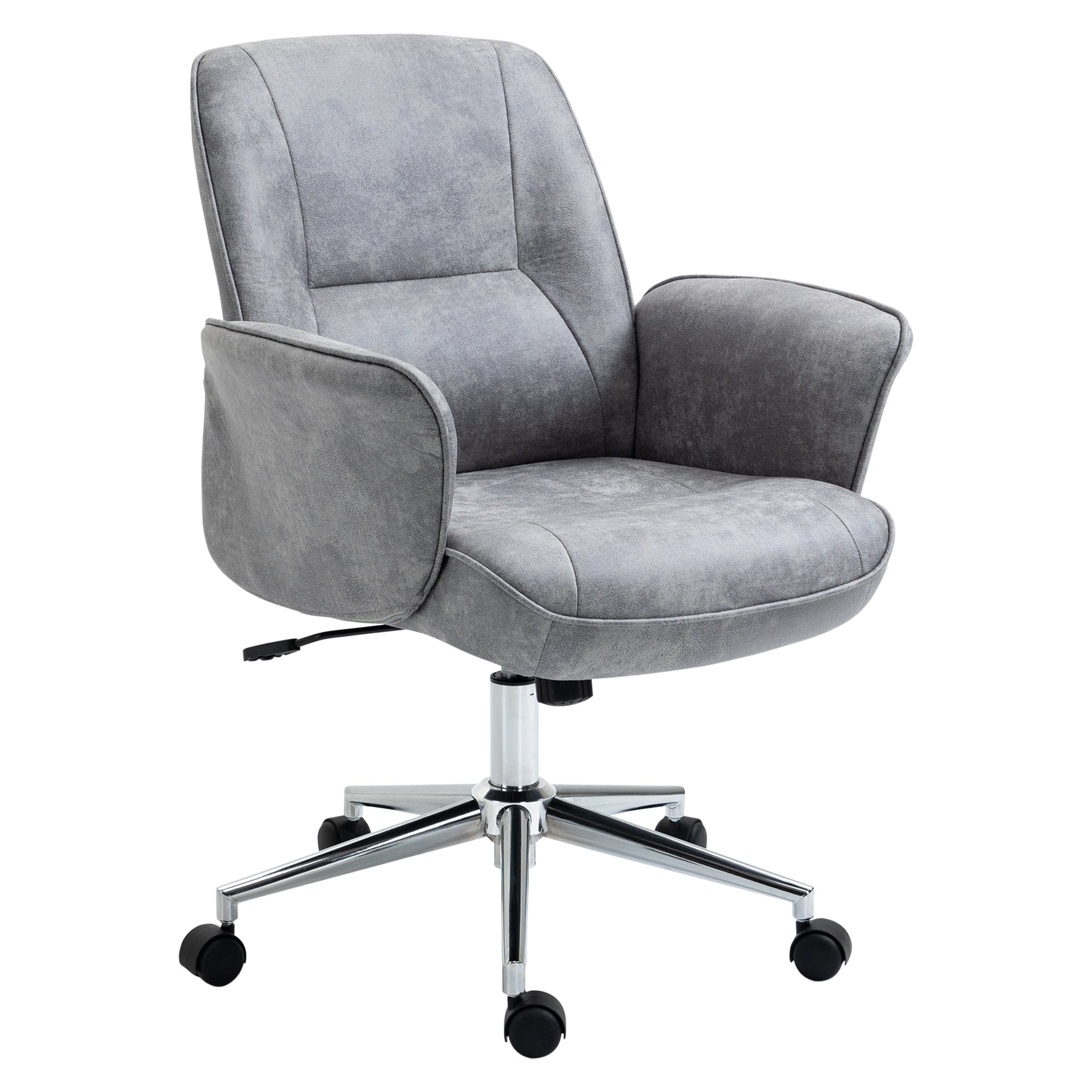 Vinsetto Swivel Computer Office Chair Mid Back Desk Chair for Home Study Bedroom, Light Grey