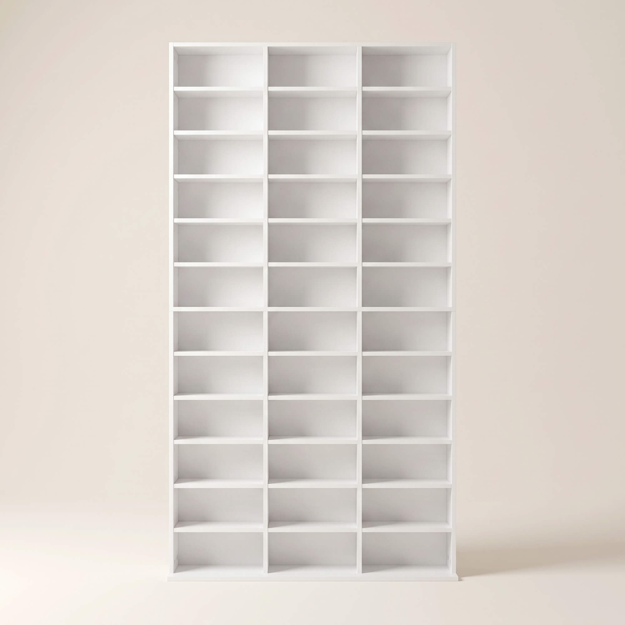 1116 CD/ 528 DVD Storage Unit, Media Storage Shelf, Wooden Display Unit with Adjustable Shelves, 102 x 195 cm, Marble Effect