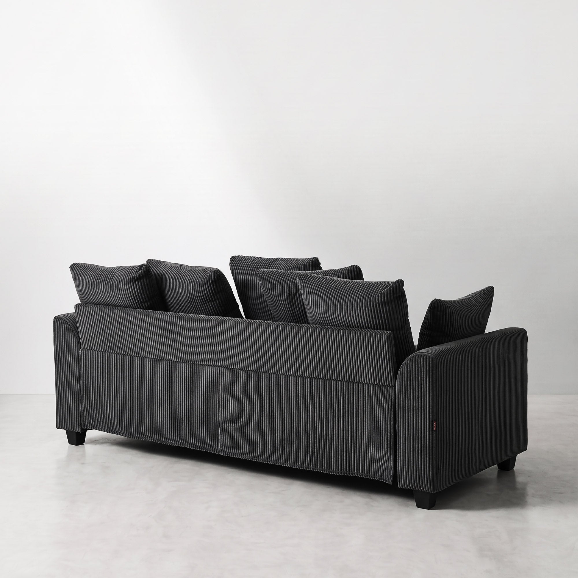 FlexLiving 83.5" Straight Sofa with Curved Arms & 3 Seat, Dark Grey