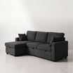 81" L-Shaped Pull-Out Sofa Bed with Storage Chaise, Sectional Sofa, Dark Grey