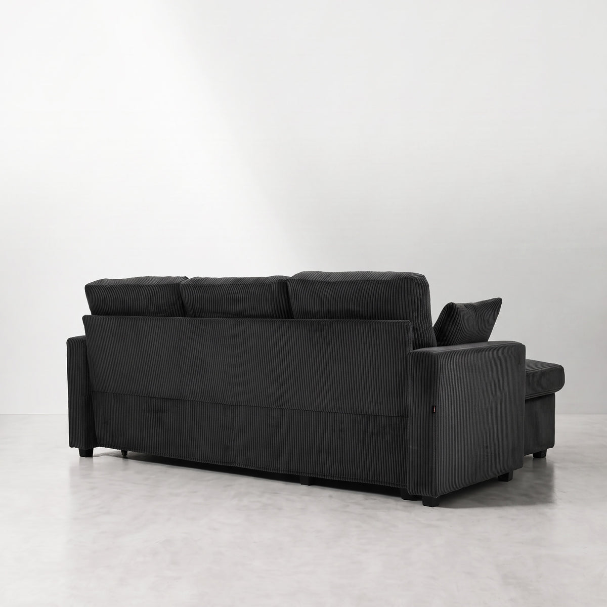 FlexLiving 81" L-Shaped Reversible Storage Sleeper Sectional, Dark Grey