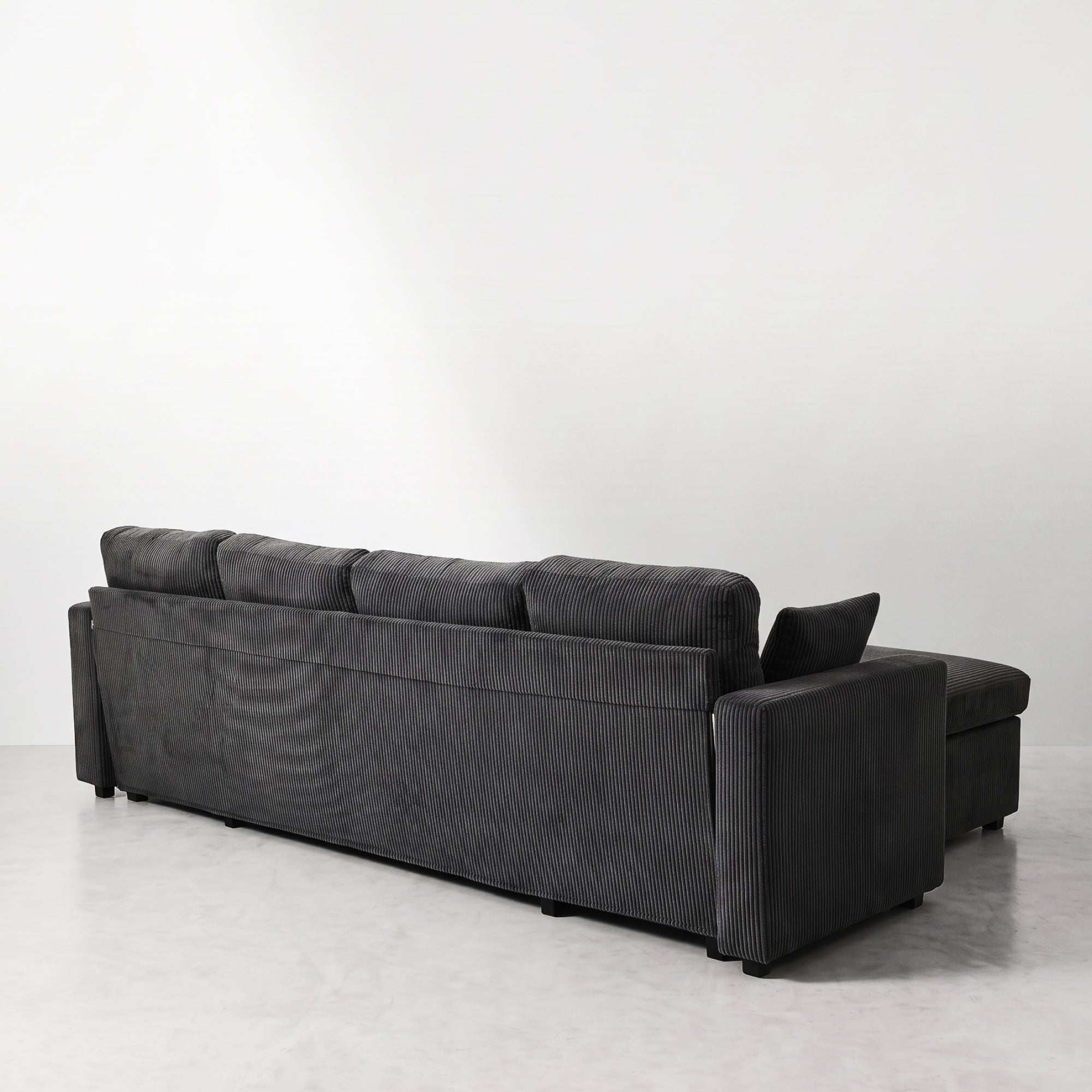 FlexLiving 111" U-Shaped Dual-Storage Sleeper Sectional, Charcoal Grey