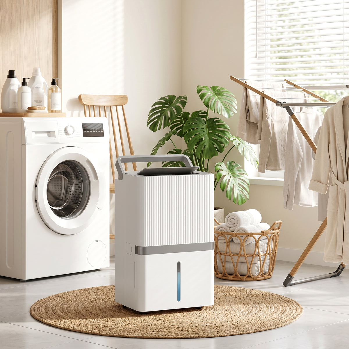 100 Pint Smart Dehumidifier for Basement and Home, 5,200 Sq. Ft., WiFi Large Dehumidifiers with App, Alexa, Google Voice Control, Drain Hose, 3 Modes, Humidity Indicator
