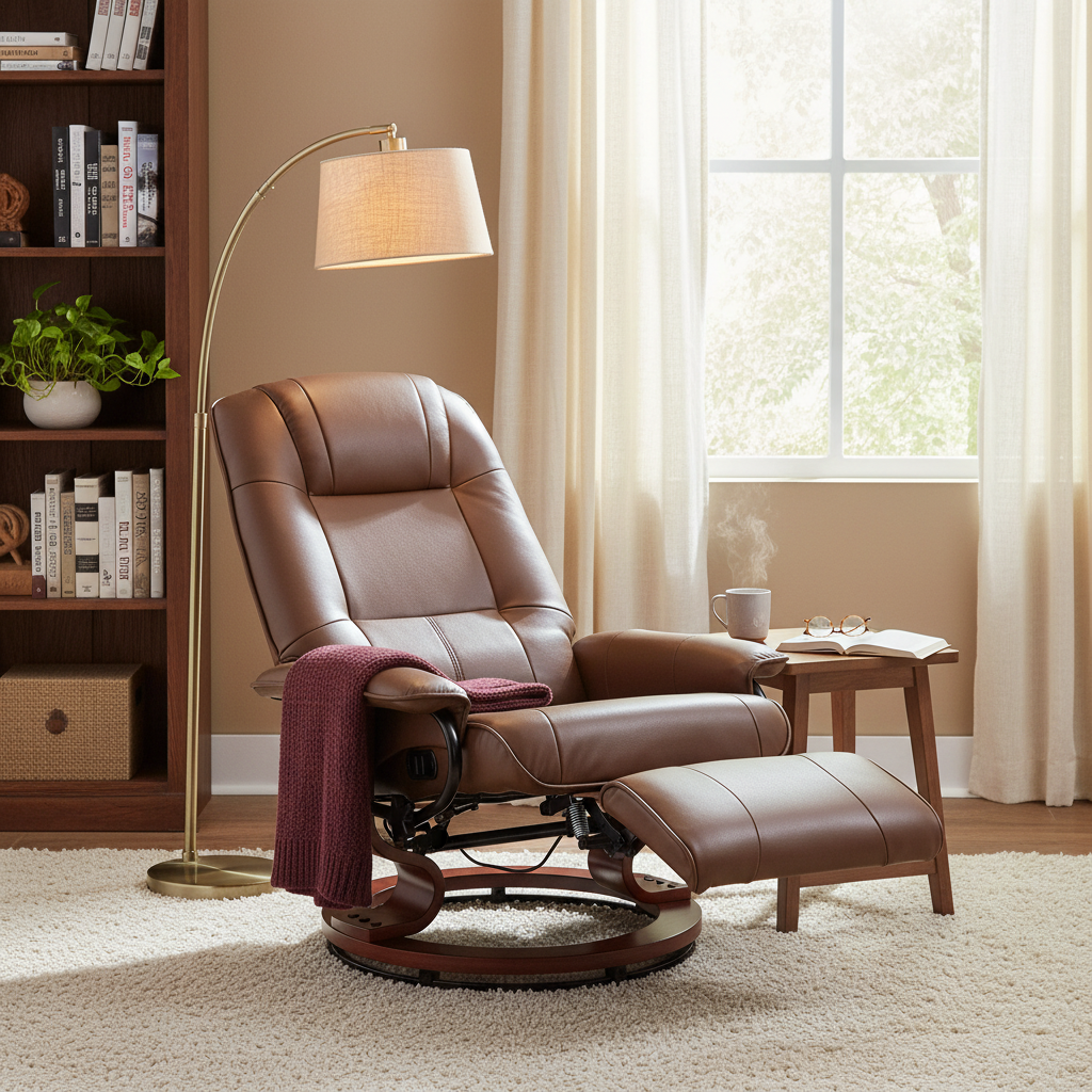 棕色躺椅卧室场景图