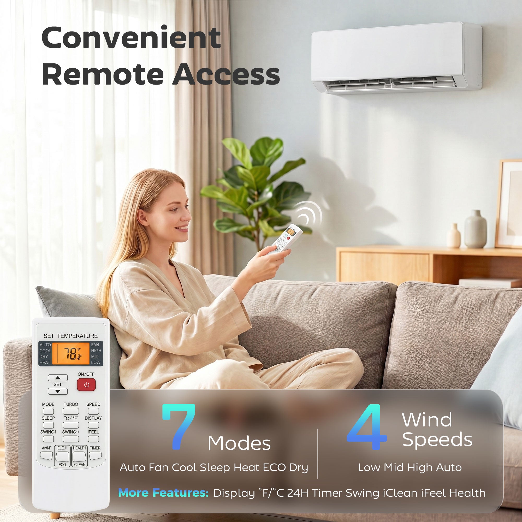 12000 BTU Mini Split Air Conditioner, 22 SEER2 115V Wifi Enabled Inverter AC Unit & Ductless Heat Pump Cools up to 750 Sq. Ft, with Installation Kit, Works with Alexa