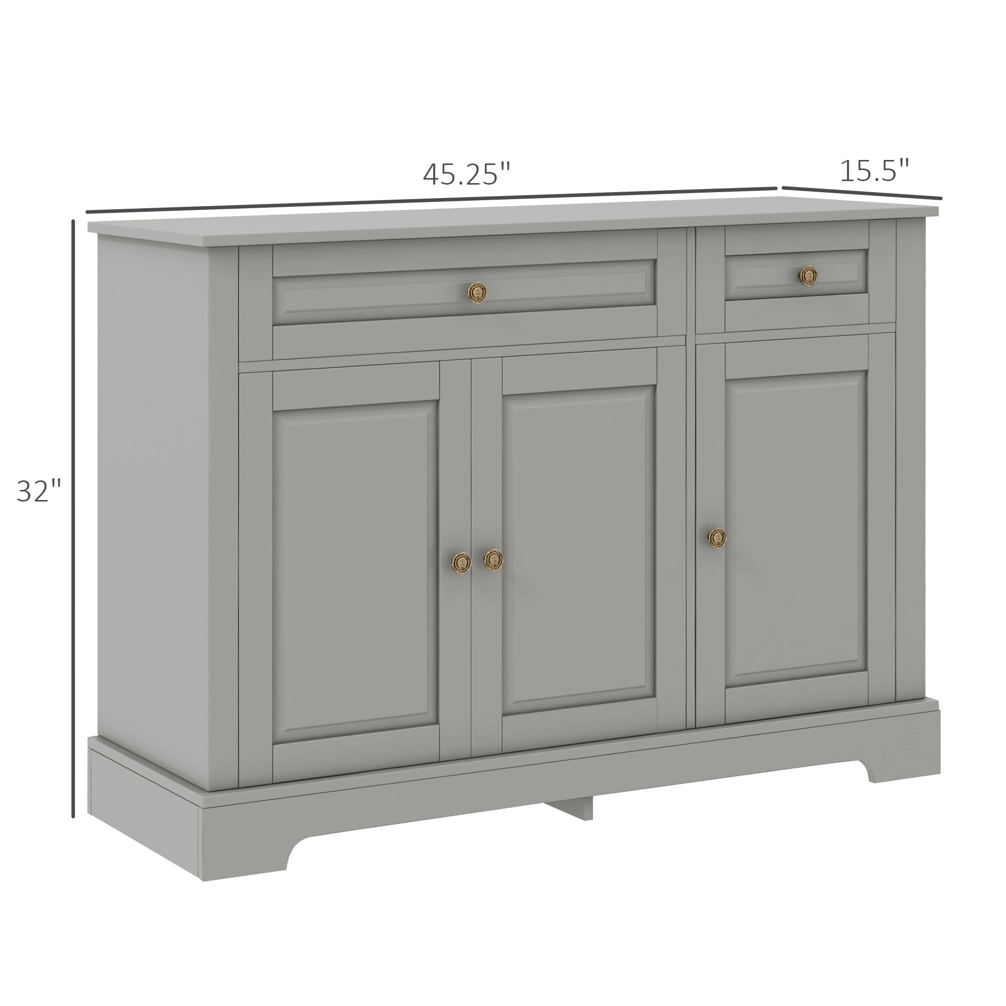 Modern Kitchen Storage Cabinet, Coffee Bar Cabinet with 2 Drawers and Adjustable Shelves for Dining Room