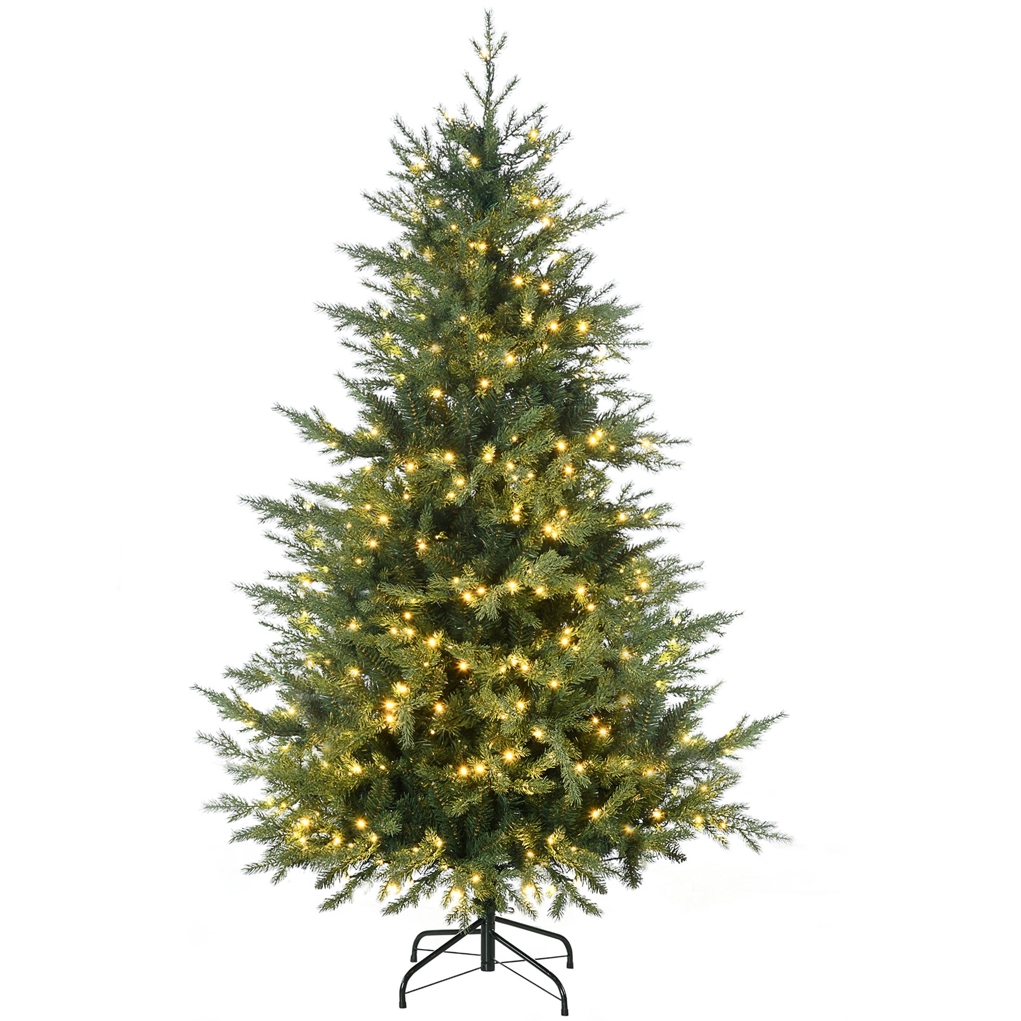 6ft Tall Prelit Artificial Christmas Tree Holiday Décor with 2328 Branches, 400 Warm White LED Lights, Auto Open, 8 Light Modes