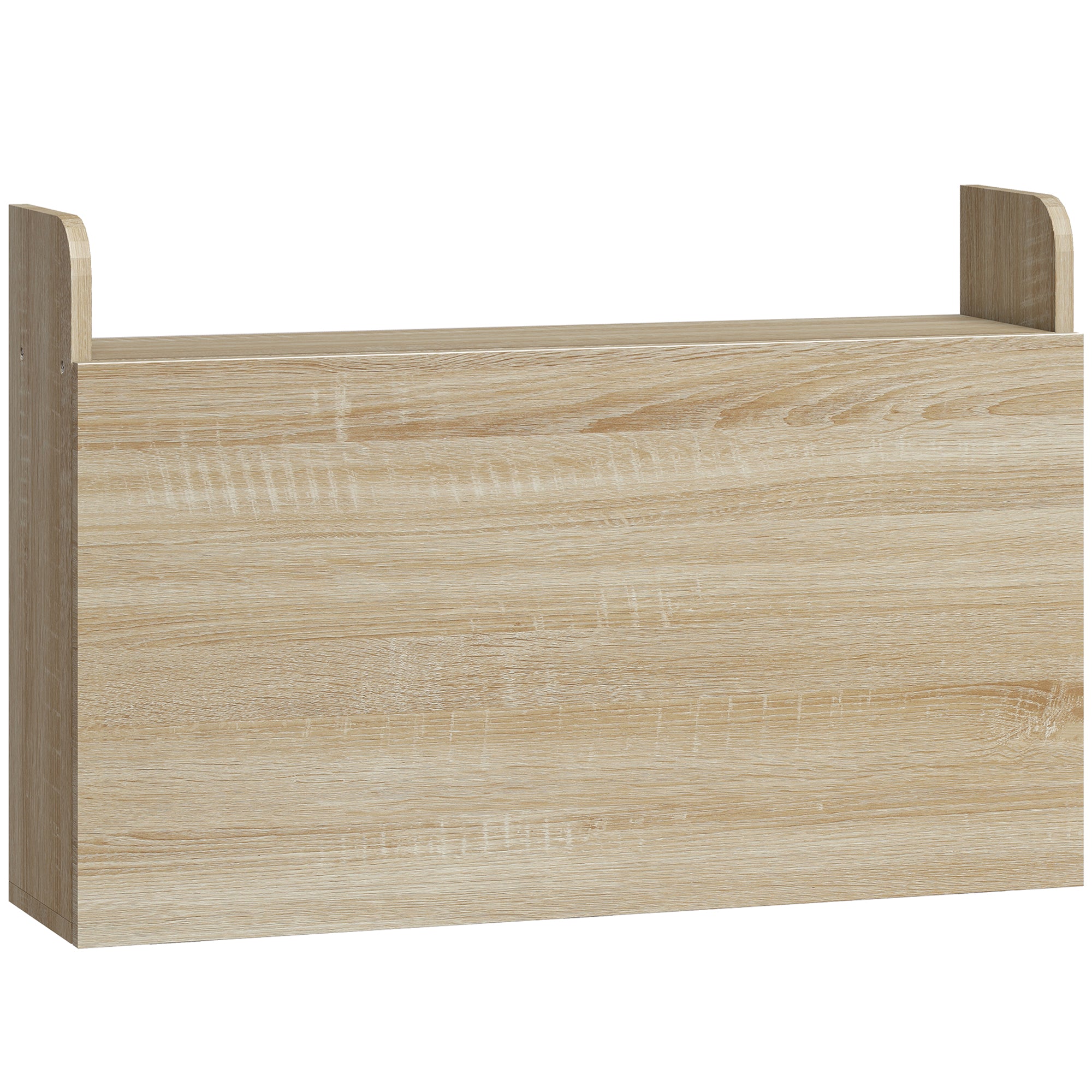 Wall Mounted Desk, Drop Leaf Floating Laptop Desk with Space Saving Storage Compartments for Home Office and Study, 77cm x 20cm x 51cm, Oak