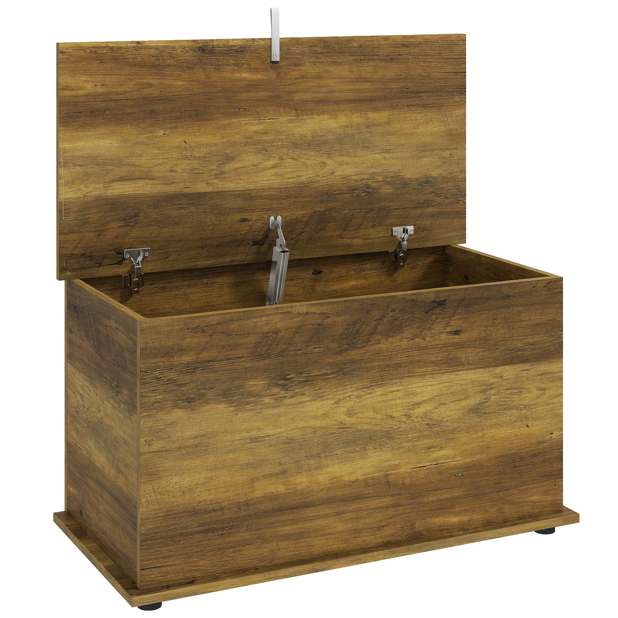 Storage Chest, Large 102L Blanket Box, Shoe Bench with Safety Hinged Lid, Storage Trunk, Bed End Bench for Bedroom, Hallway, Living room, Playroom, 80 x 40 x 45cm, Brown