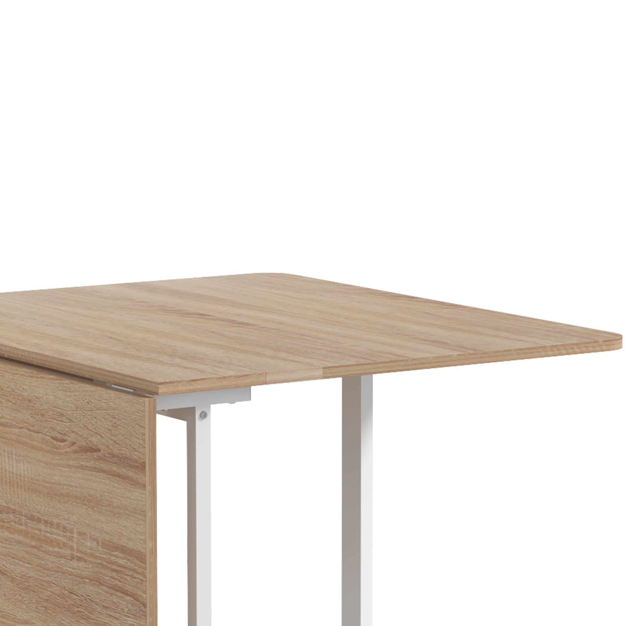 HOMCOM Mobile Drop Leaf Table, Folding Dining Table with 6 Wheels & Brakes, Kitchen Table for Small Spaces, Oak