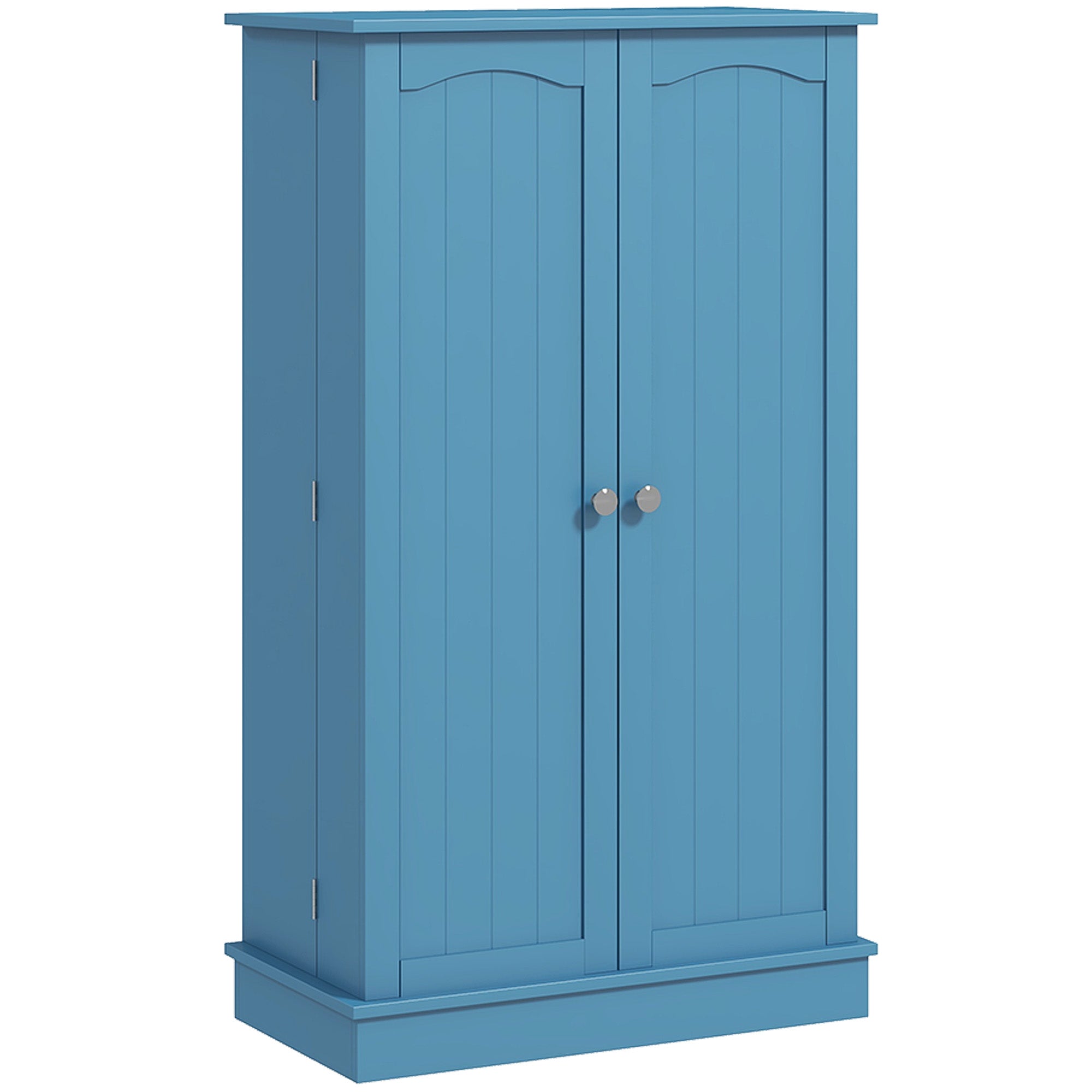 Freestanding Kitchen Pantry Cabinet, Kitchen Cabinet with 12 Door Shelves, Double Doors, 5-tier Shelving, Blue