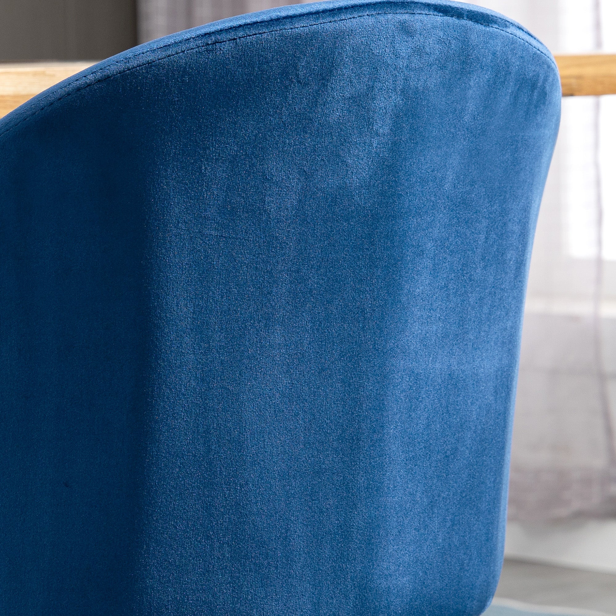 HOMCOM Modern Dining Chairs Set of 2, Mid-Back Velvet Upholstered Kitchen Chairs, Side Chair for Living Room, Dining Room, Dark Blue