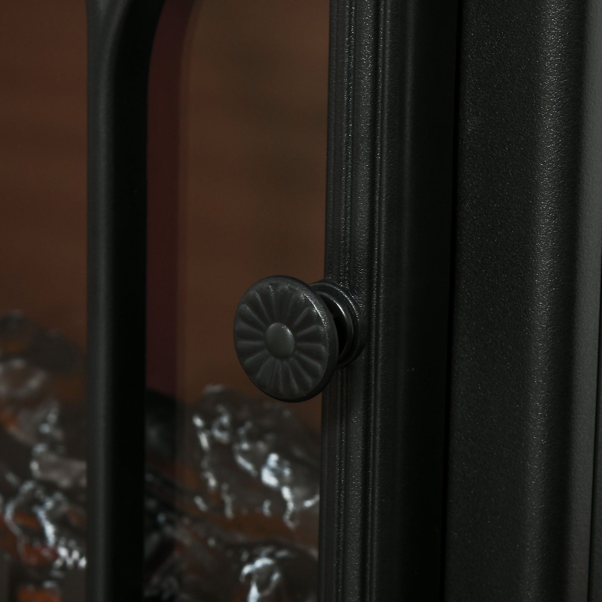 Electric Fireplace Heater, Freestanding Fireplace Stove with Realistic Flame, Adjustable brightness, Overheating Safety System, 750W/1500W Black